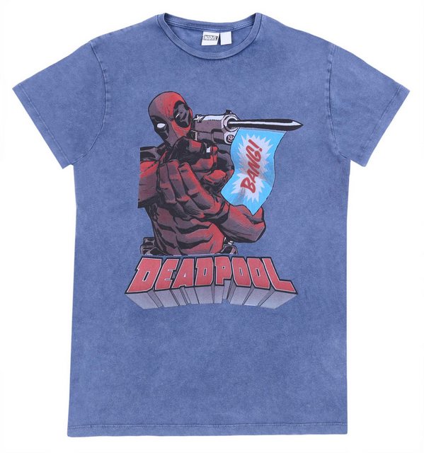 Sarcia.eu Kurzarmshirt MARVEL Deadpool T-Shirt grau-blau, für Herren XS günstig online kaufen