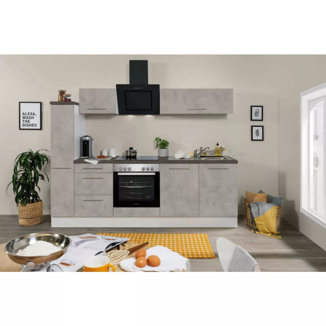 Respekta Küchenblock Amanda Beton Optik B/H/T: ca. 240x200x60 cm günstig online kaufen