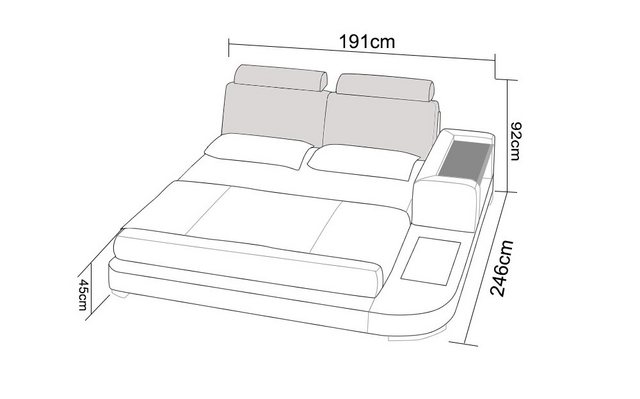 Xlmoebel Bett Luxusbett mit USB-Anschlüssen Doppelbett Ehebett in den Größe günstig online kaufen