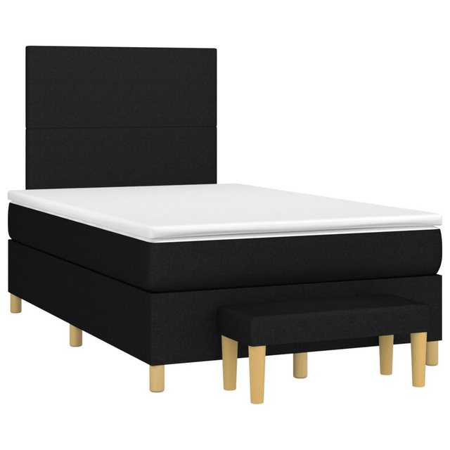 vidaXL Bett Boxspringbett mit Matratze Schwarz 120x190 cm Stoff günstig online kaufen