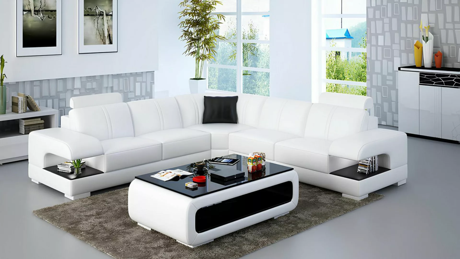 Xlmoebel Sofa Ledersofa mit Eckdesign und modernem Stil, Eckcouch Wohnlands günstig online kaufen