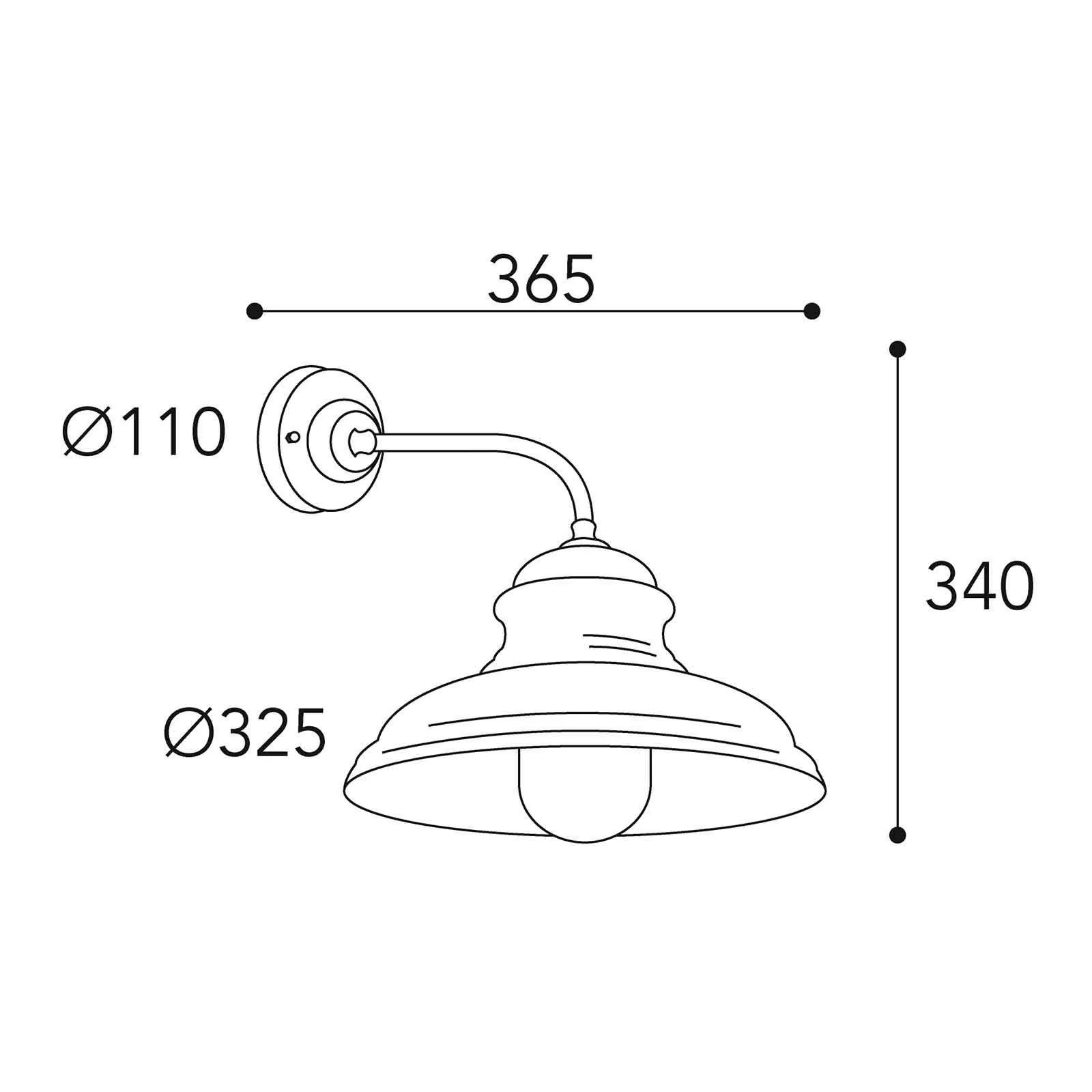 Außenwandlampe Mill 1595 messing antik/klar günstig online kaufen