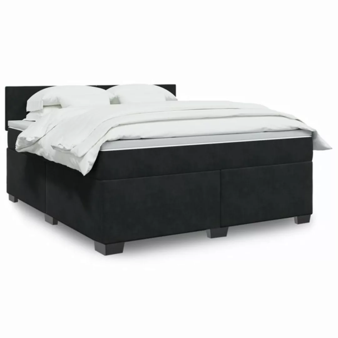 vidaXL Boxspringbett, Boxspringbett mit Matratze Schwarz 180x200 cm Samt günstig online kaufen