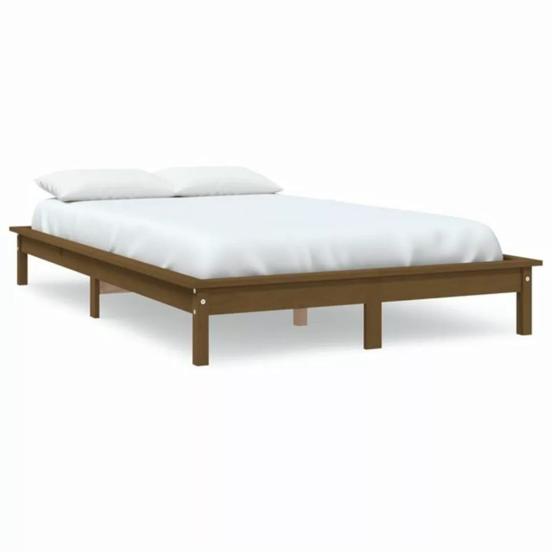 furnicato Bett Massivholzbett Honigbraun 200x200 cm Kiefer günstig online kaufen
