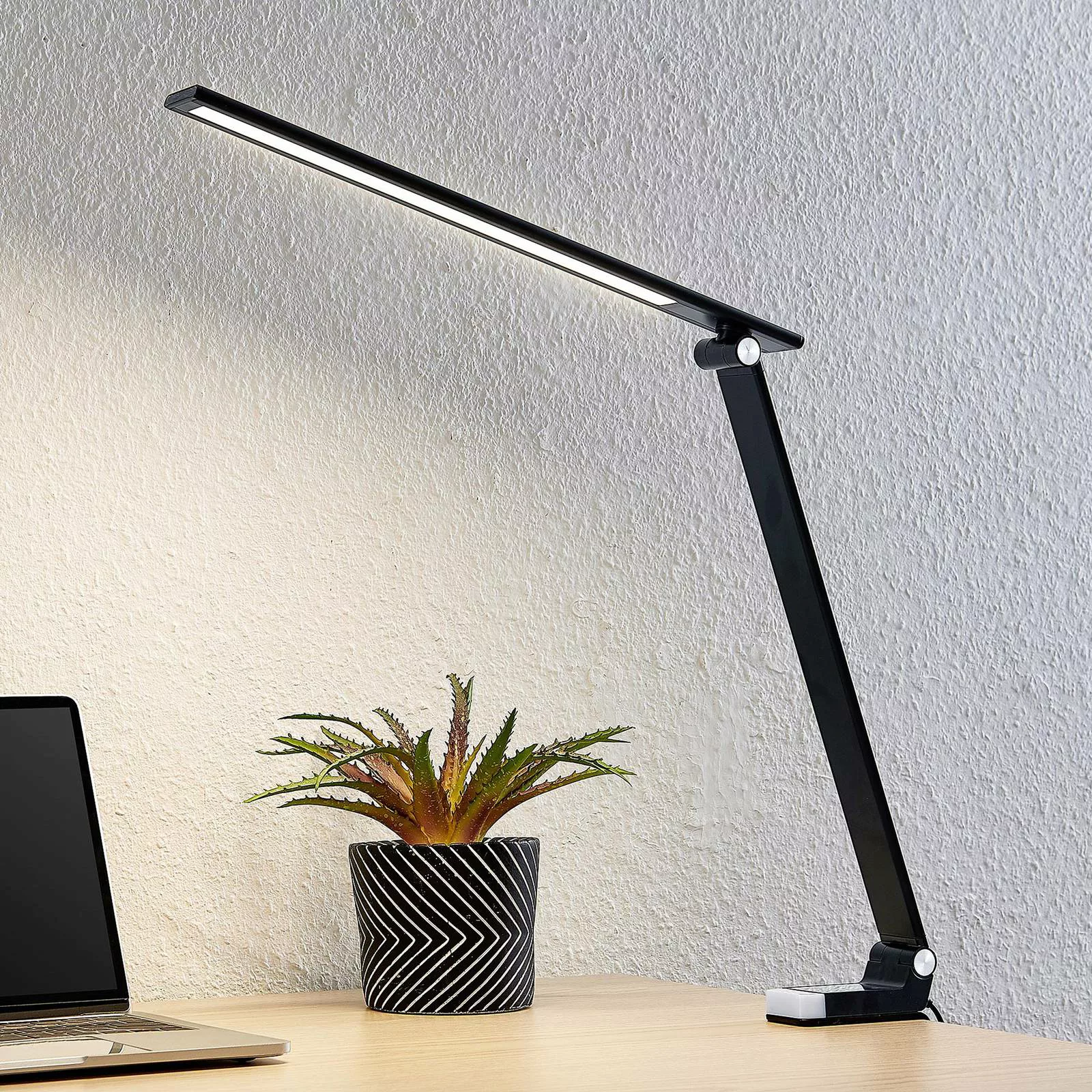 Prios Tamarin LED-Tischlampe, dimmbar, schwarz günstig online kaufen