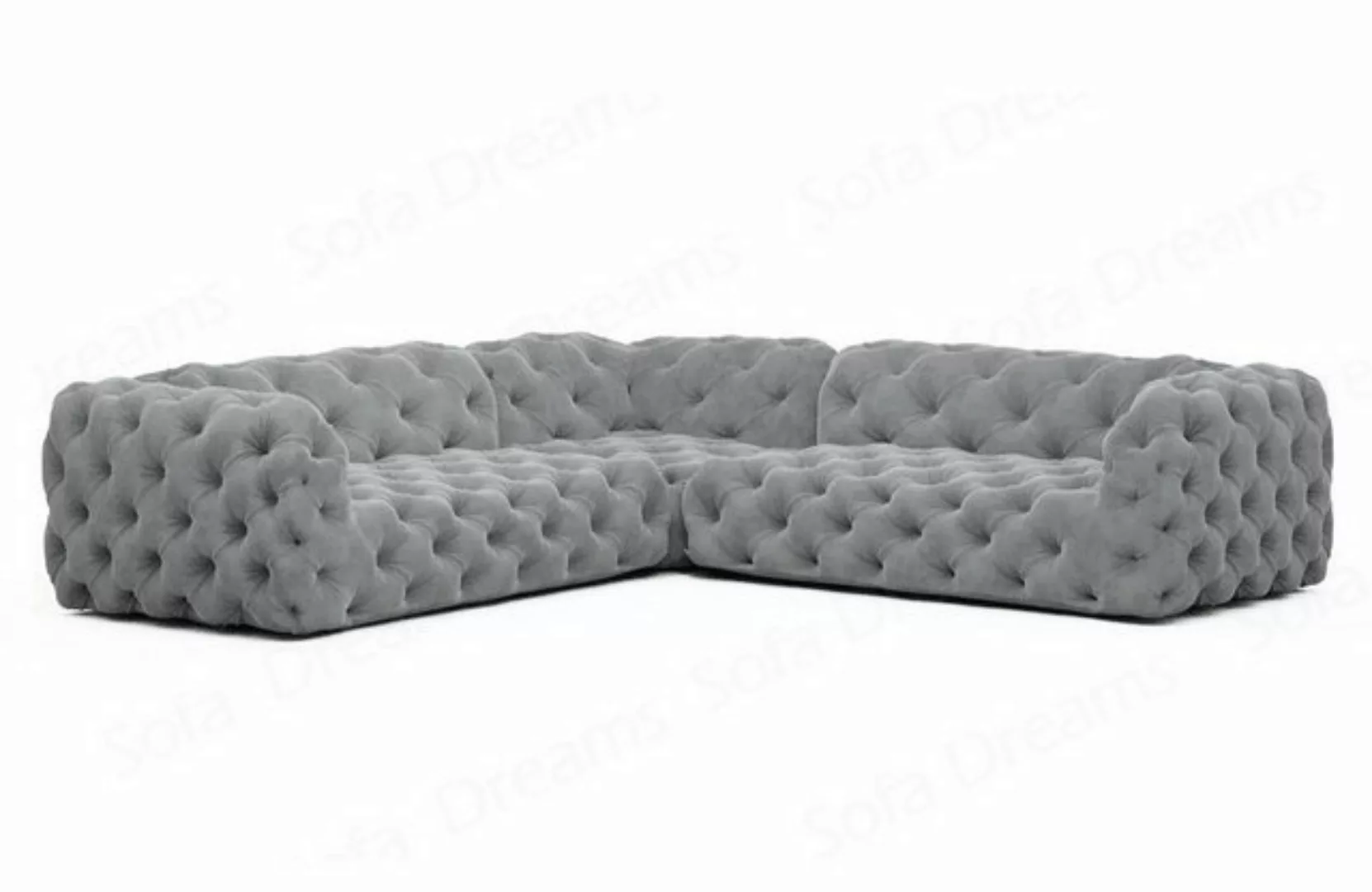 Sofa Dreams Ecksofa Samtstoff Stoff Luxus Sofa Lanzarote L Form Stoffsofa, günstig online kaufen