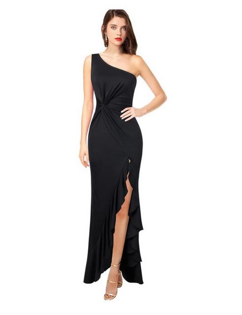 KIKI Strandkleid Damen-Cocktail-Abendkleid mit elegantem Rüschenschlitz günstig online kaufen