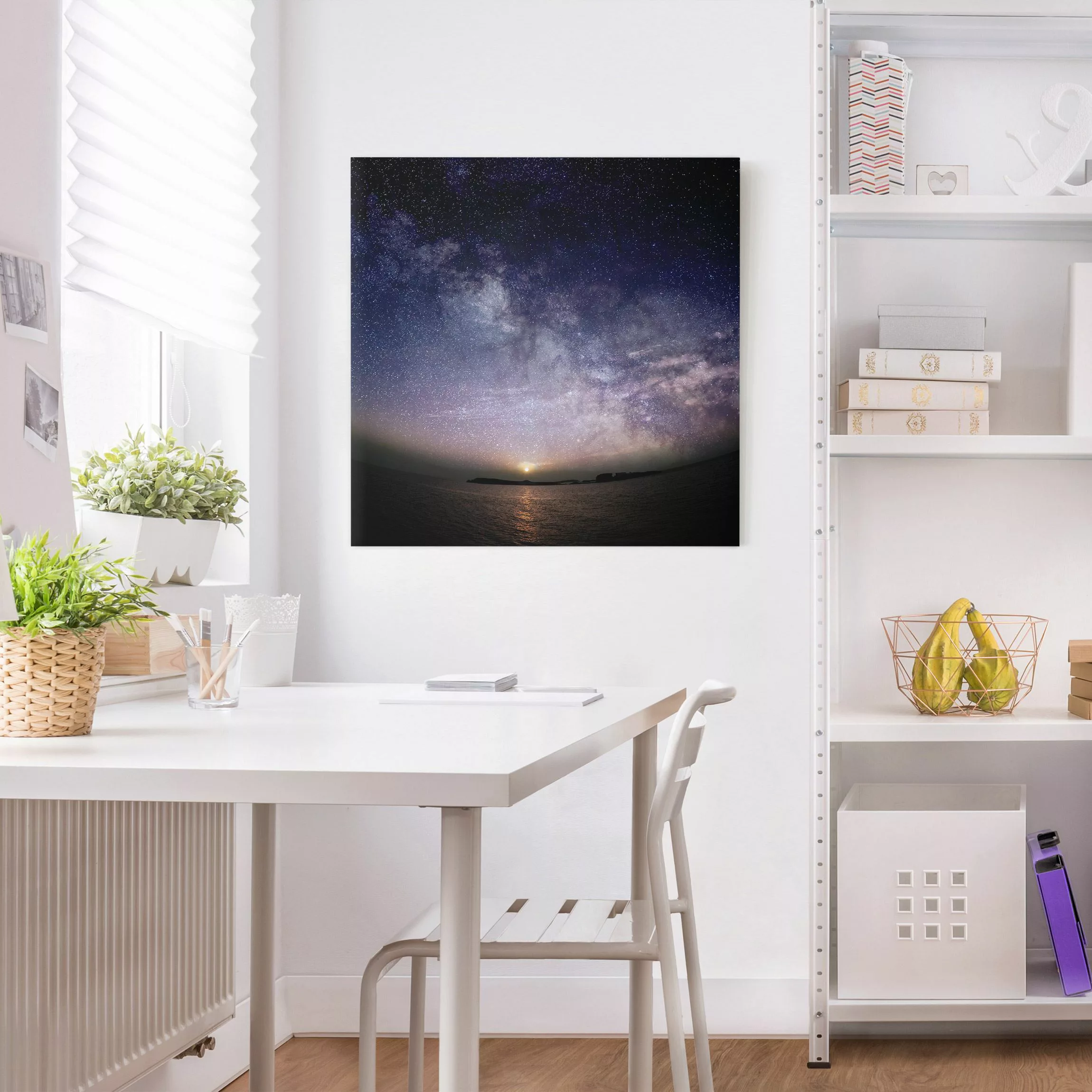 Leinwandbild Sonne und Sternenhimmel am Meer günstig online kaufen