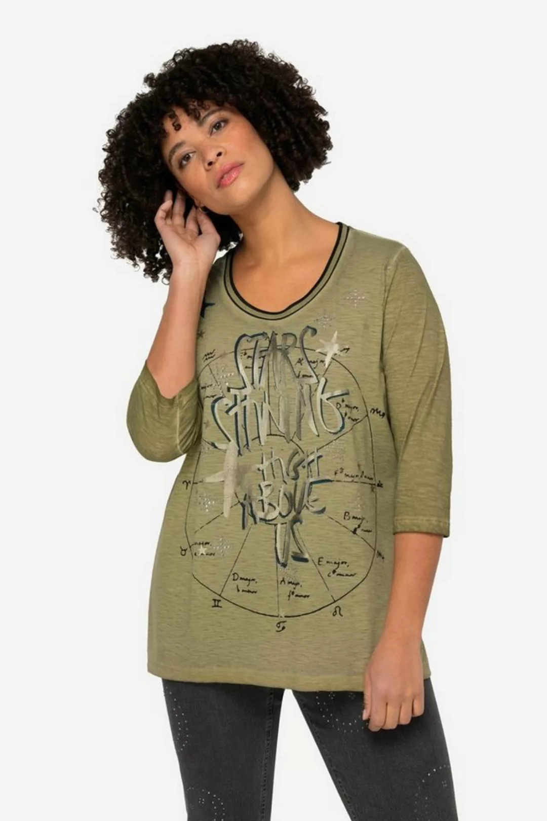 Angel of Style Rundhalsshirt T-Shirt oversized Metallic-Stern Rundhals günstig online kaufen