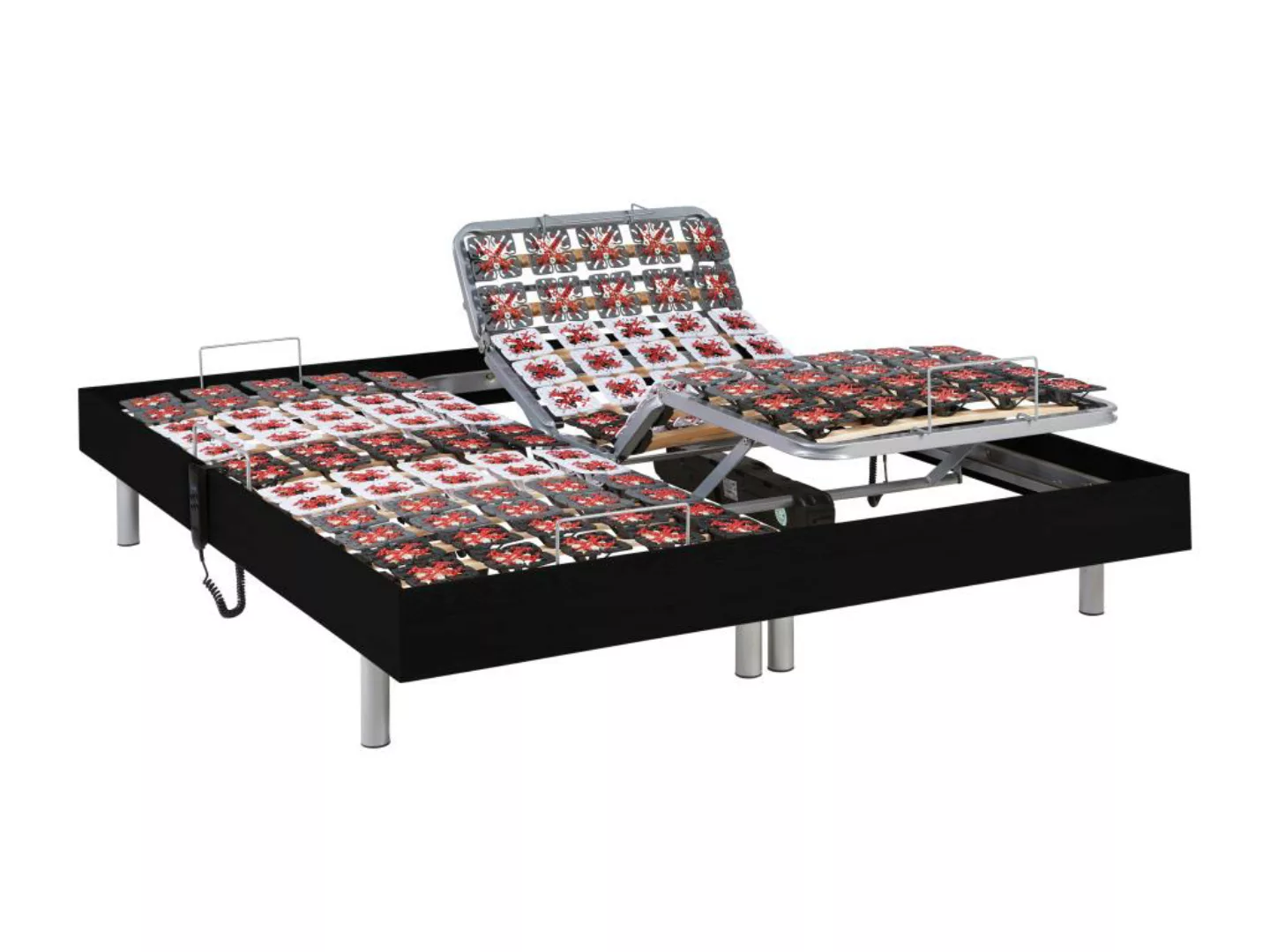 Relax-Bettgestell 2 x 48 Modulteller - 2x 70 x 190 cm - Schwarz - DREAMEA günstig online kaufen