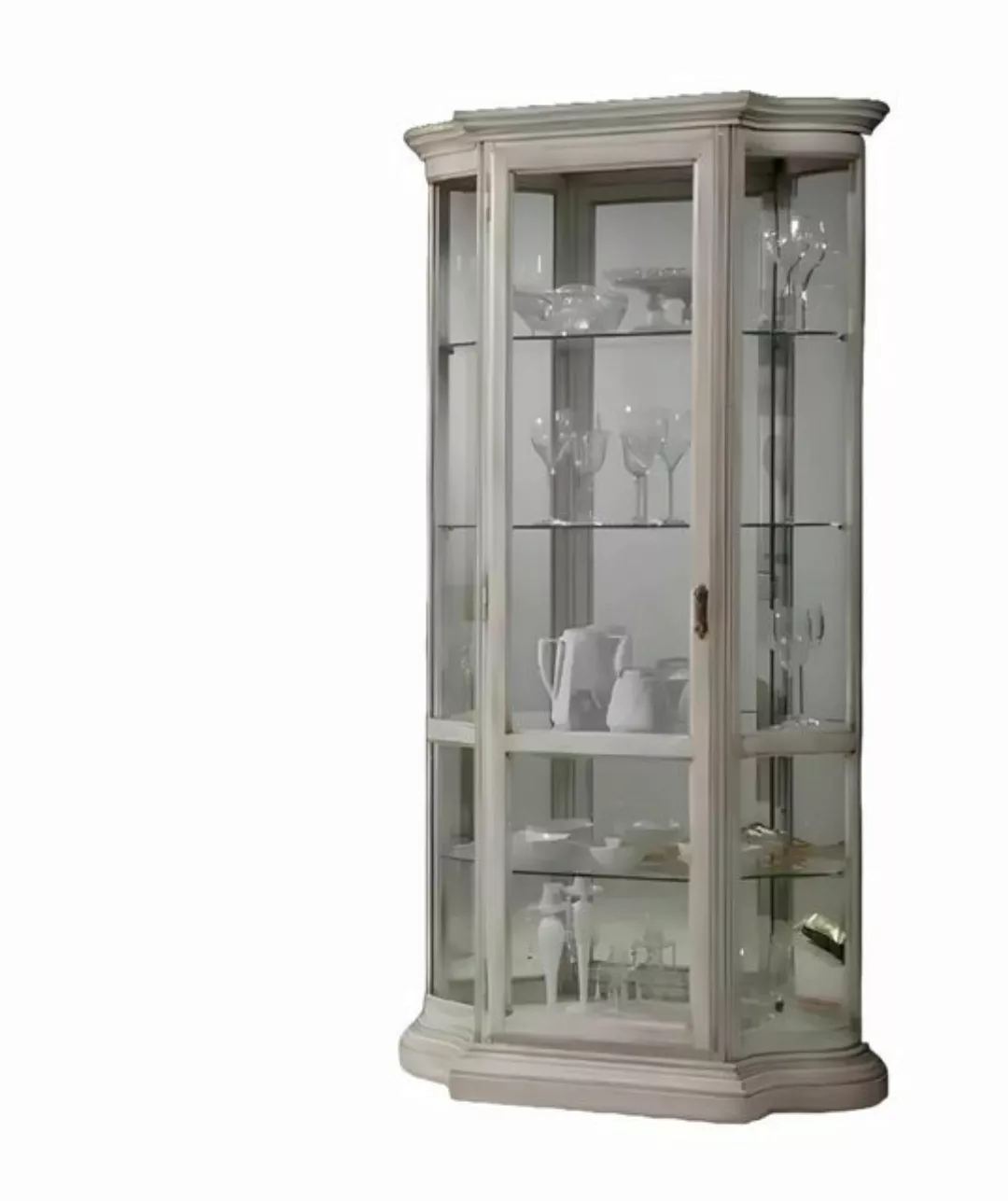 Xlmoebel Vitrine Wohnzimmermöbel aus Holz mit Glasvitrine und Echtholz-Side günstig online kaufen