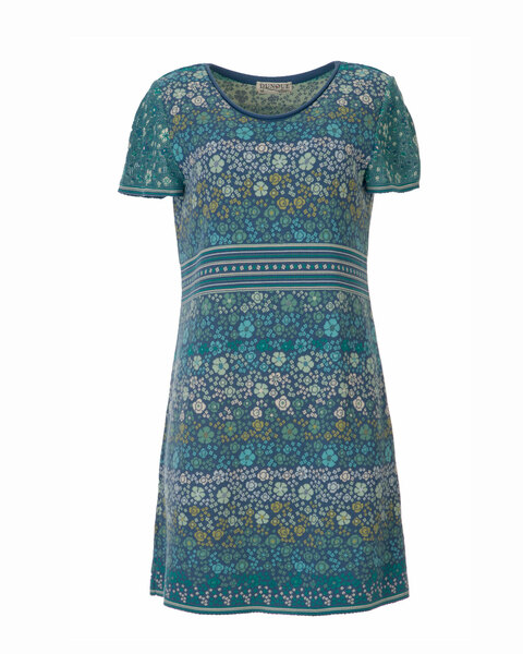 Dunque Damen Jacquard-kleid Kurzarm Bio Baumwolle günstig online kaufen