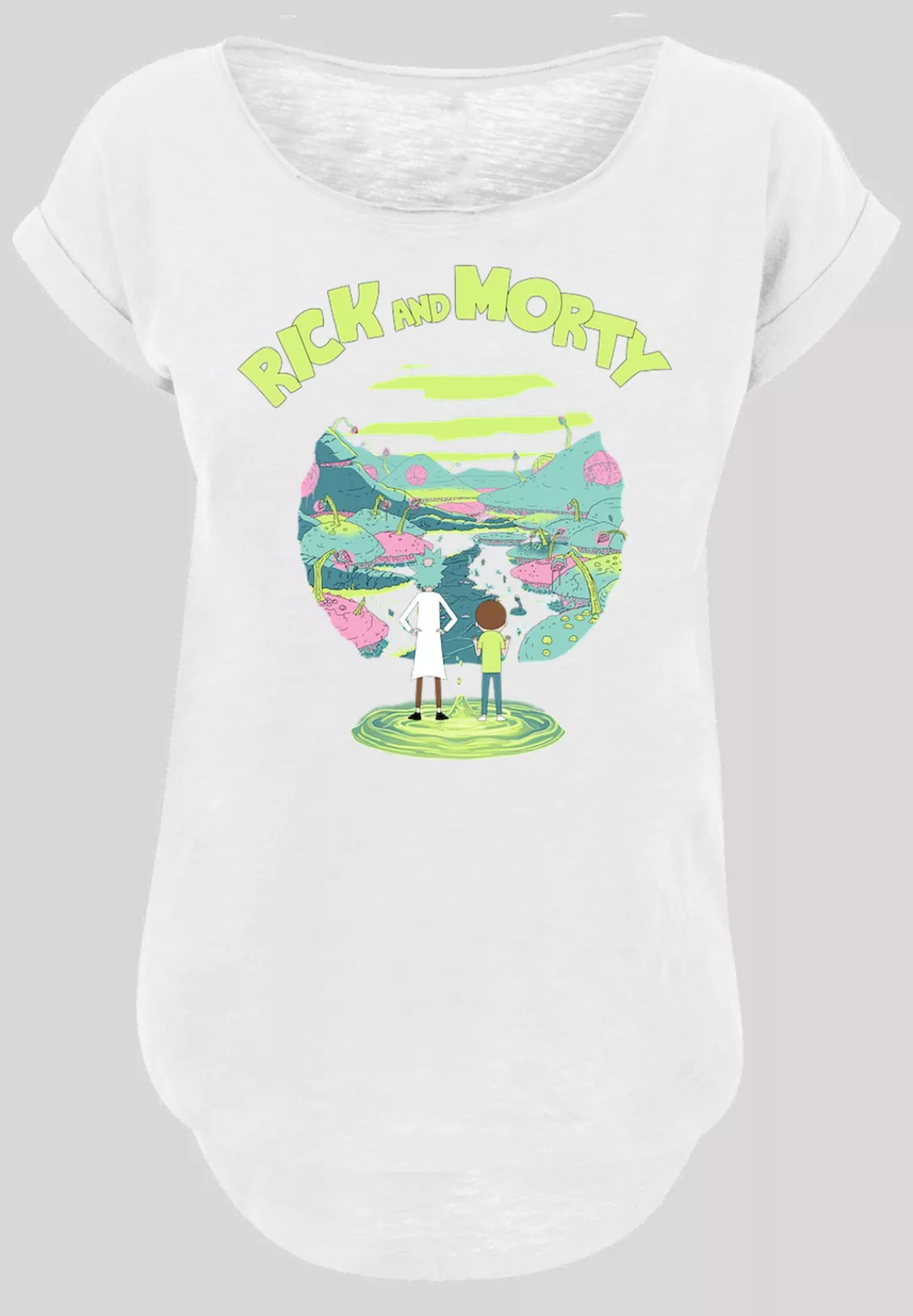 F4NT4STIC Kurzarmshirt "F4NT4STIC Damen Rick and Morty with Ladies Long Slu günstig online kaufen