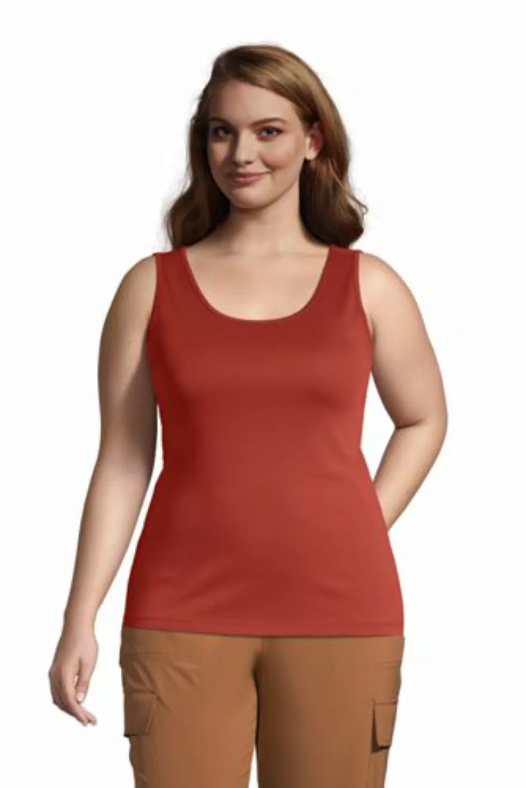 Top in großen Größen, Damen, Größe: 52-54 Plusgrößen, Rot, Baumwolle, by La günstig online kaufen