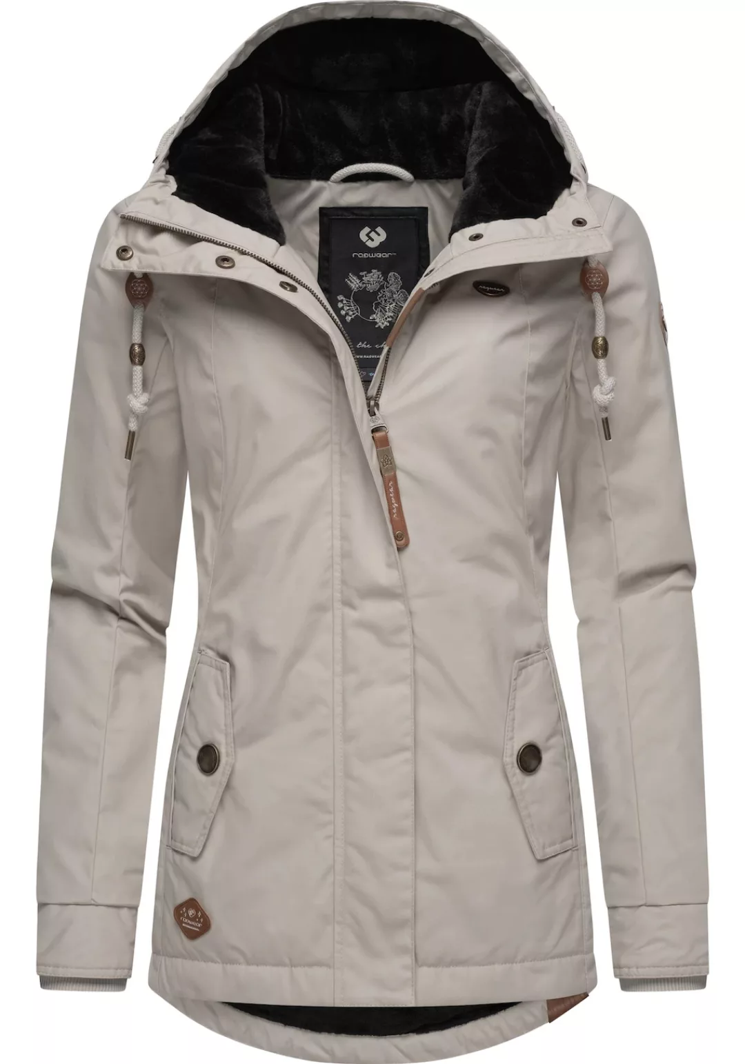 Ragwear Winterjacke Monade Damen Winterparka mit Kapuze und m. Fleece gefüt günstig online kaufen