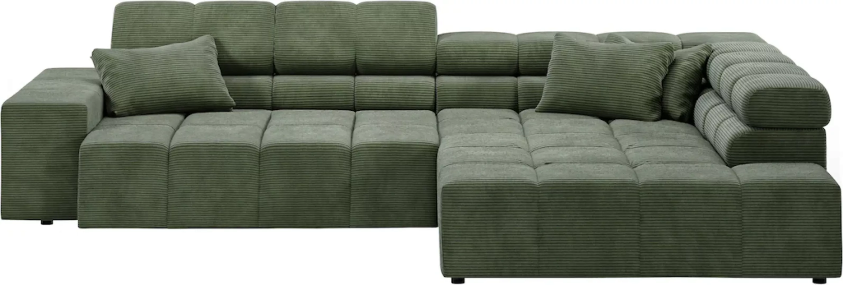 INOSIGN Ecksofa "Ancona incl. Kopfteilverstellung, Zierkissen Breite 319cm, günstig online kaufen