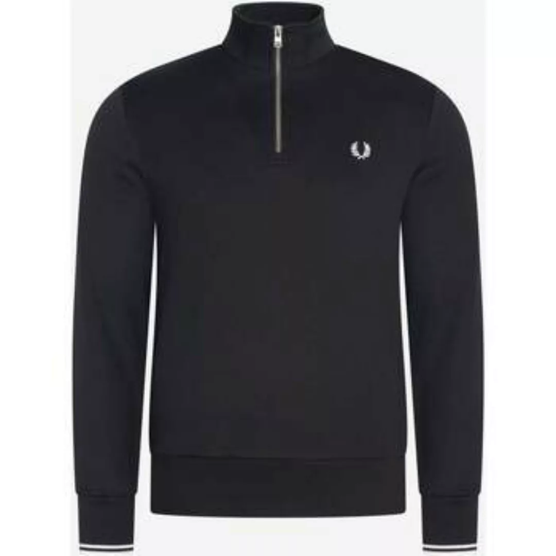 Fred Perry  Pullover Sweatshirt mit halbem Reißverschluss - schwarz günstig online kaufen