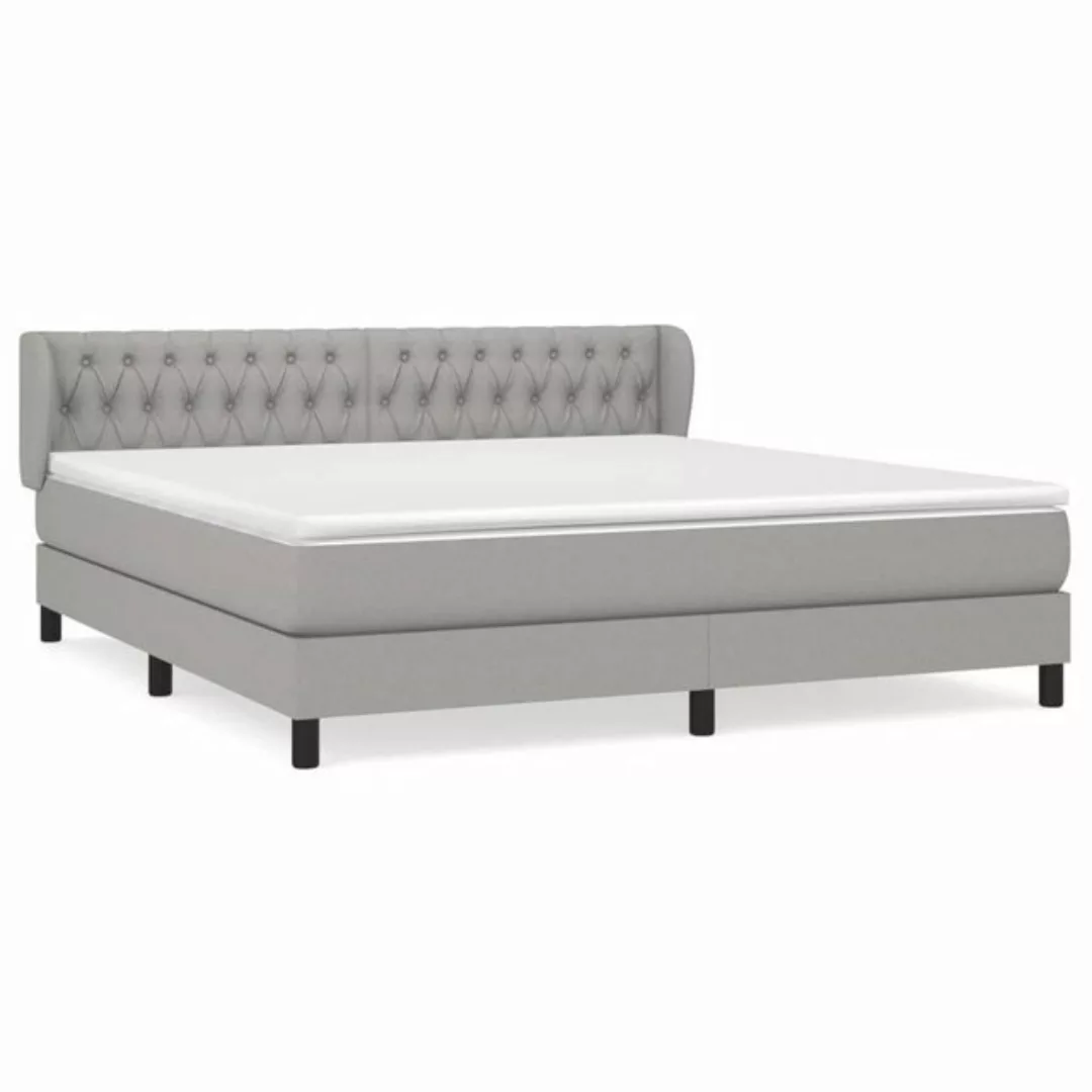 furnicato Bett Boxspringbett mit Matratze Hellgrau 180x200 cm Stoff (1-tlg) günstig online kaufen