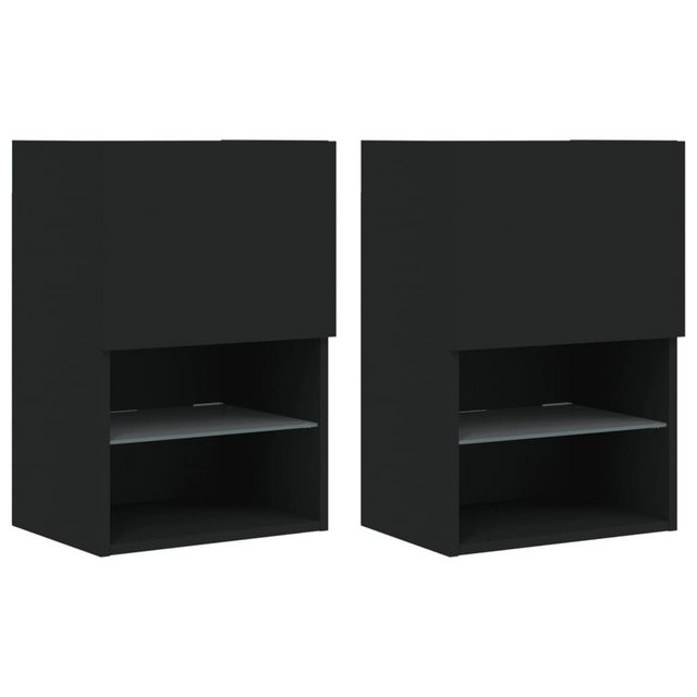 vidaXL TV-Schrank TV-Schränke mit LED-Leuchten 2 Stk. Schwarz 40,5x30x60 cm günstig online kaufen