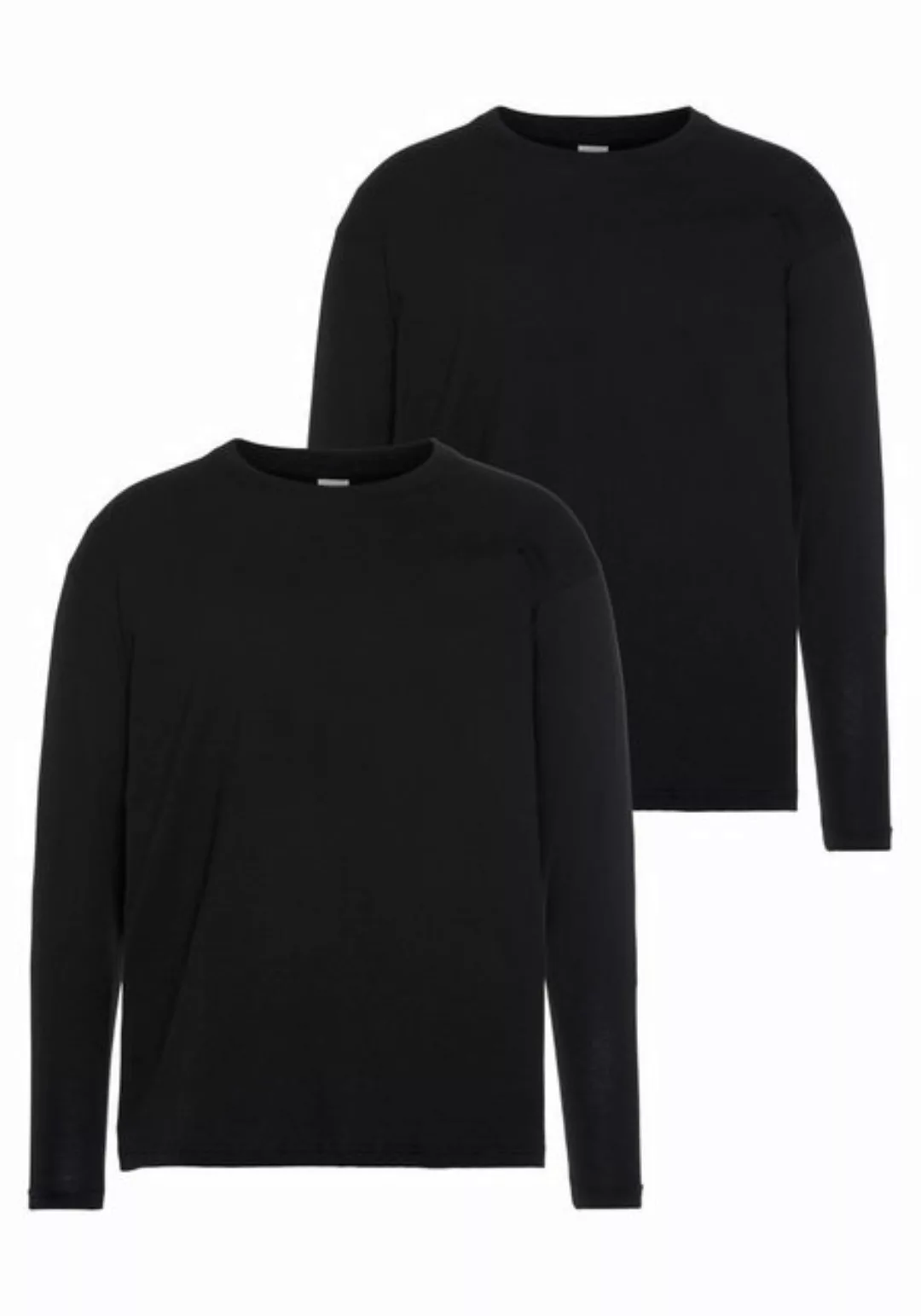 Fruit of the Loom Sweatshirt Unisex-Langarmshirt 2er-Pack Uni günstig online kaufen