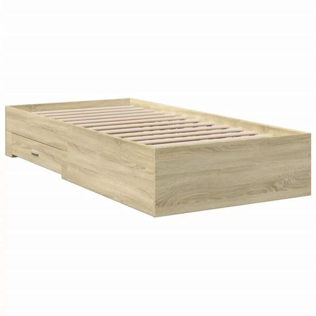 vidaXL Bett Bettgestell mit Schubladen Sonoma-Eiche 90x200cm Holzwerkstoff günstig online kaufen