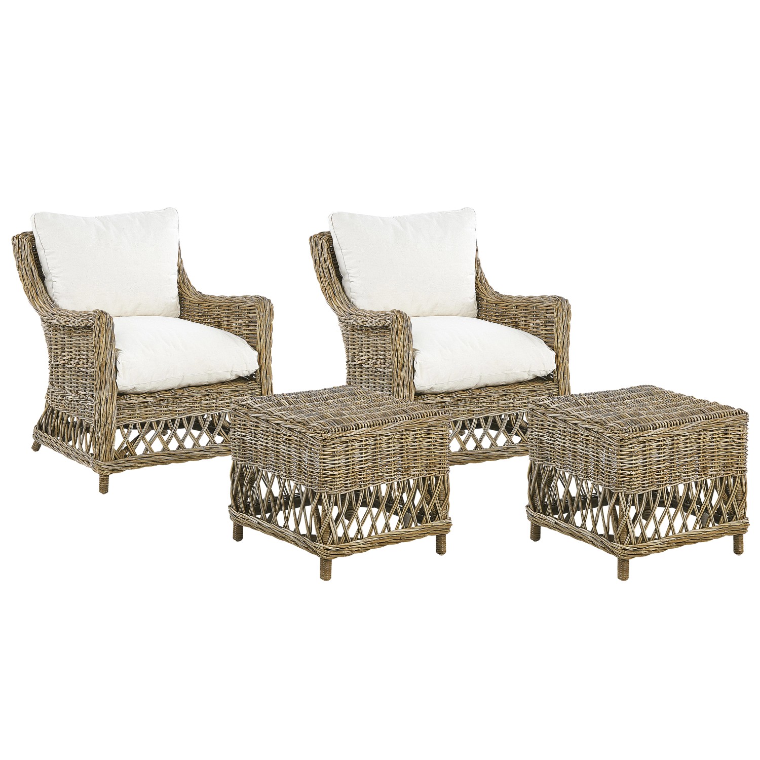 Beliani Sessel Naturfarben Beige Weiss 70x66x78 günstig online kaufen