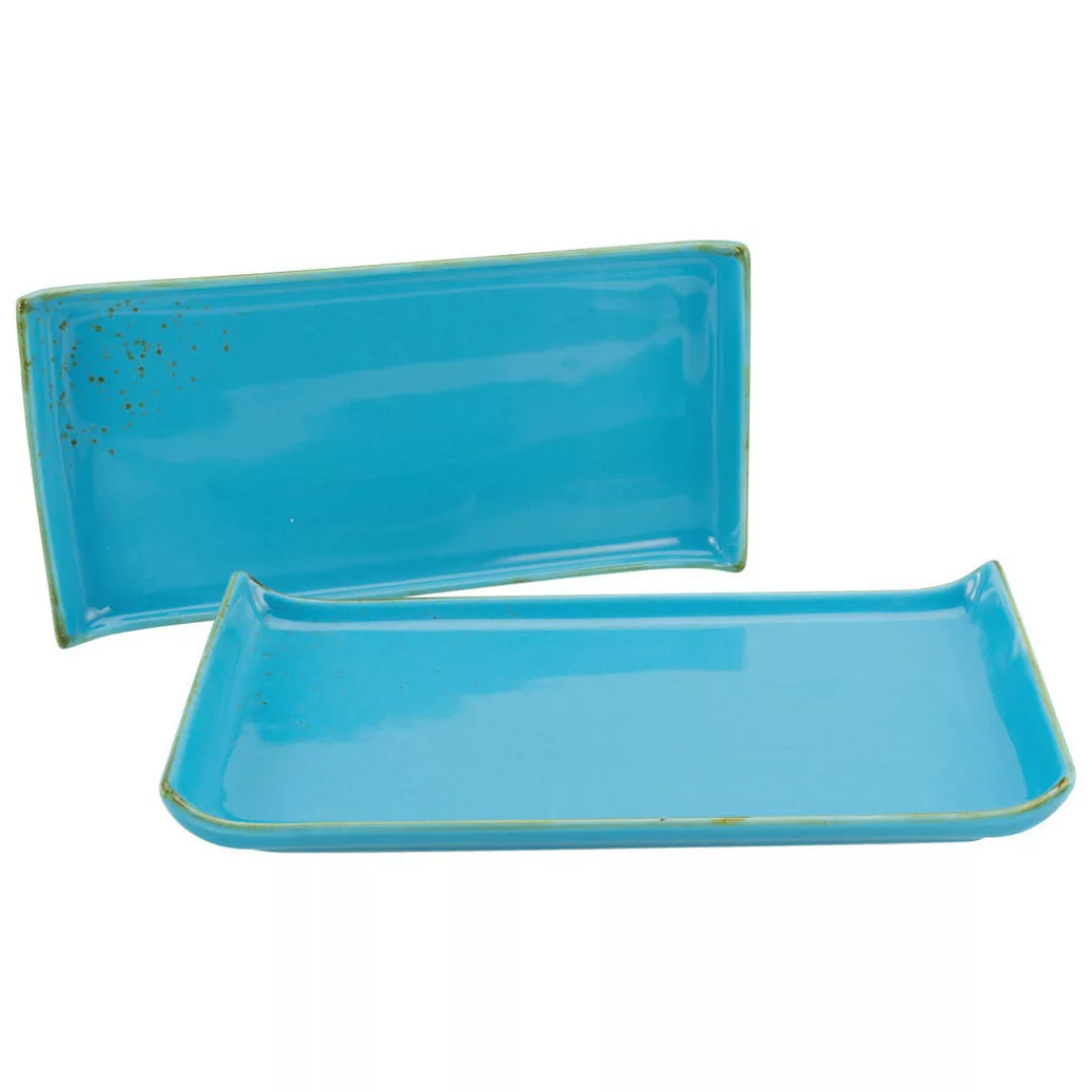 CreaTable Servierplatte NATURE COLLECTION blau Steinzeug B/L: ca. 165x33 cm günstig online kaufen