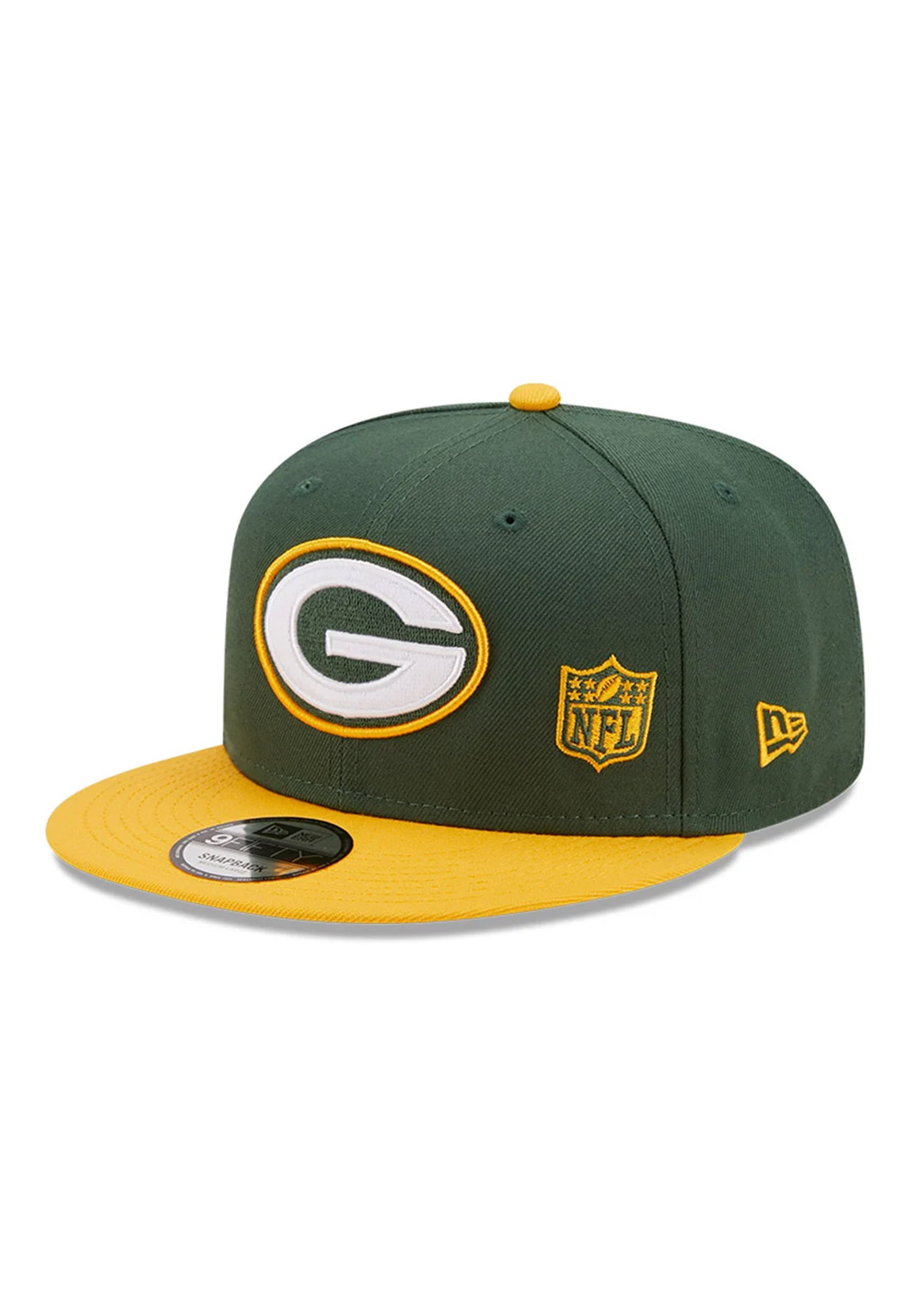 New Era Team Arch 9Fifty Snapback Cap GREEN BAY PACKERS Grün Gelb günstig online kaufen