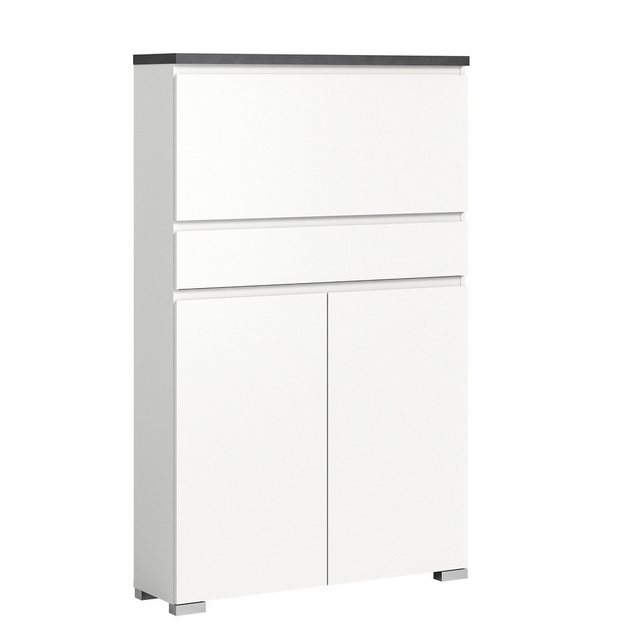 xonox.home Schuhschrank in Weiß - 95x151x27cm (BxHxT) günstig online kaufen