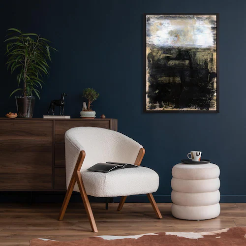 queence Leinwandbild »Abstrakt Schwarz und Weiß«, Abstrakt, mit einem Schat günstig online kaufen