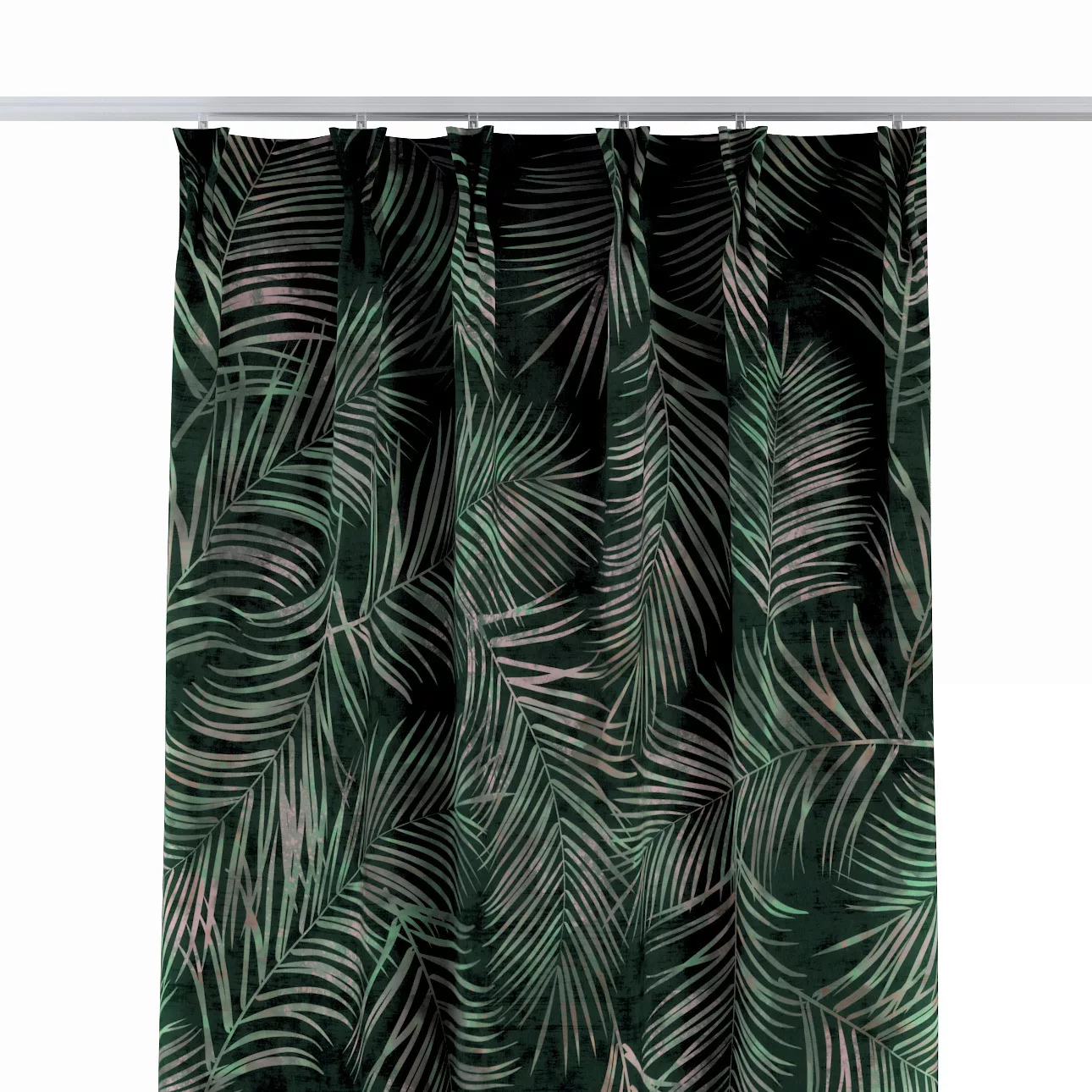 Vorhang mit flämischen 2-er Falten, waldgrün, Velvet (704-21) günstig online kaufen