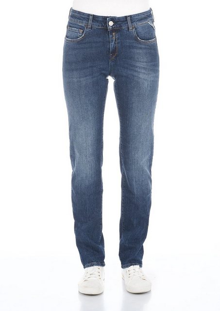 Replay Damen Jeans Faaby - Slim Fit - Blau - Medium Blue günstig online kaufen