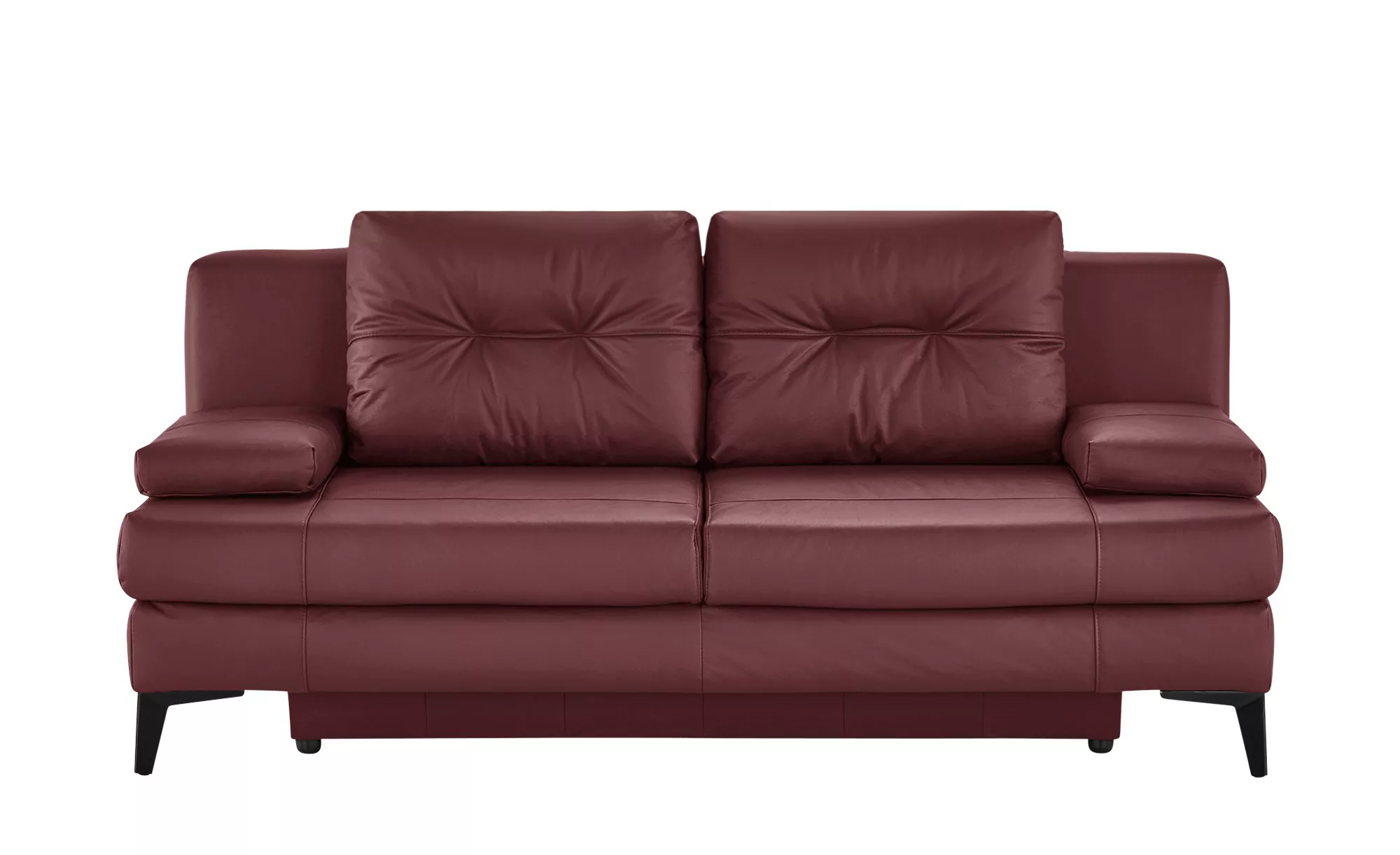 Ledersofa - rot - 202 cm - 92 cm - 100 cm - Polstermöbel > Sofas > 2-Sitzer günstig online kaufen