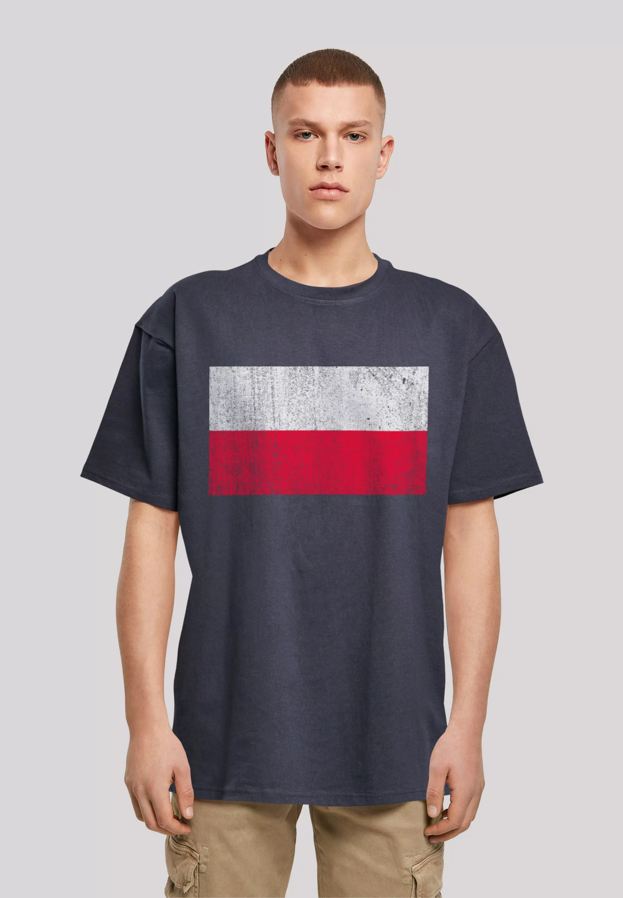 F4NT4STIC T-Shirt "Poland Polen Flagge distressed", Print günstig online kaufen