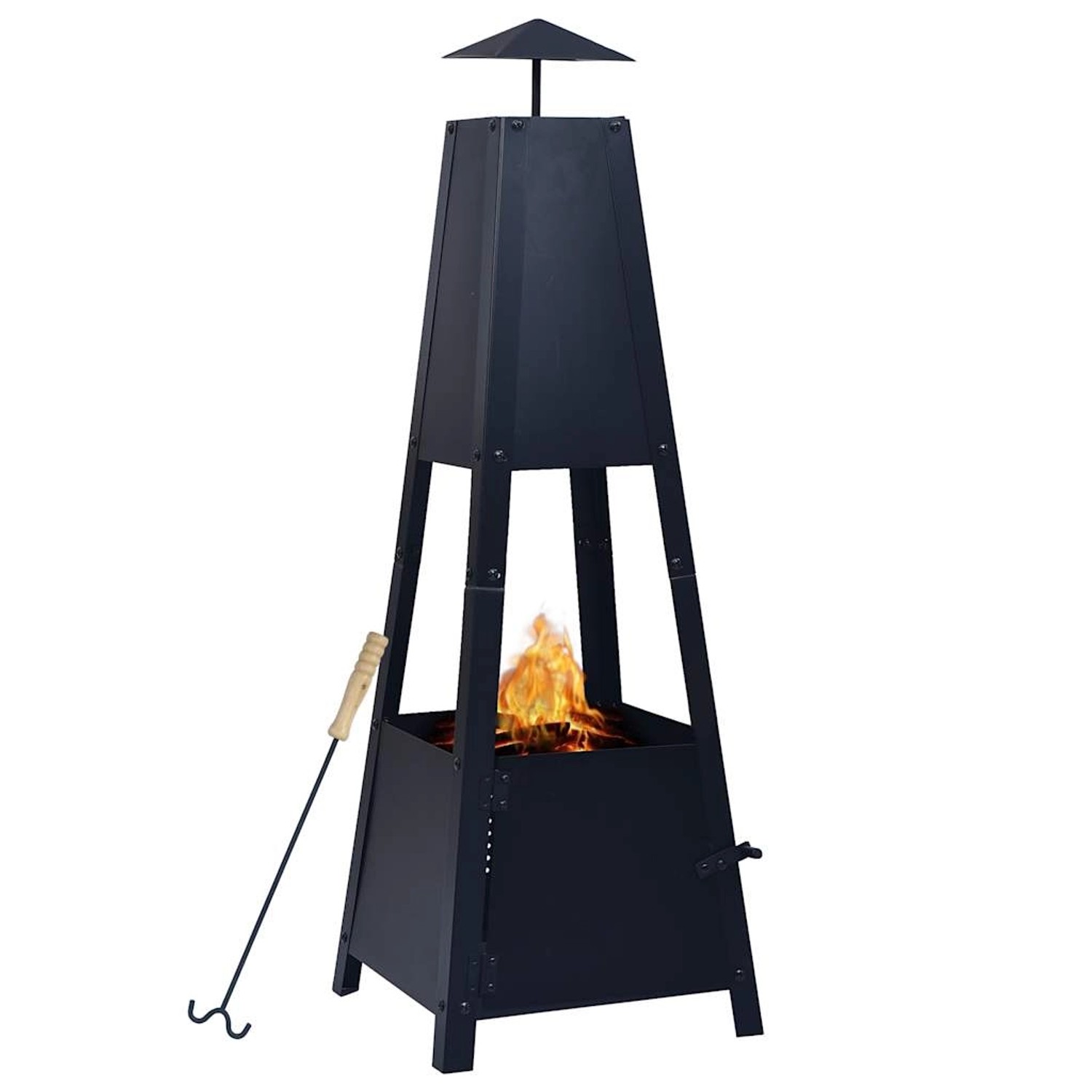 Feuerstelle Schwarz 35×35×99 Cm Stahl günstig online kaufen