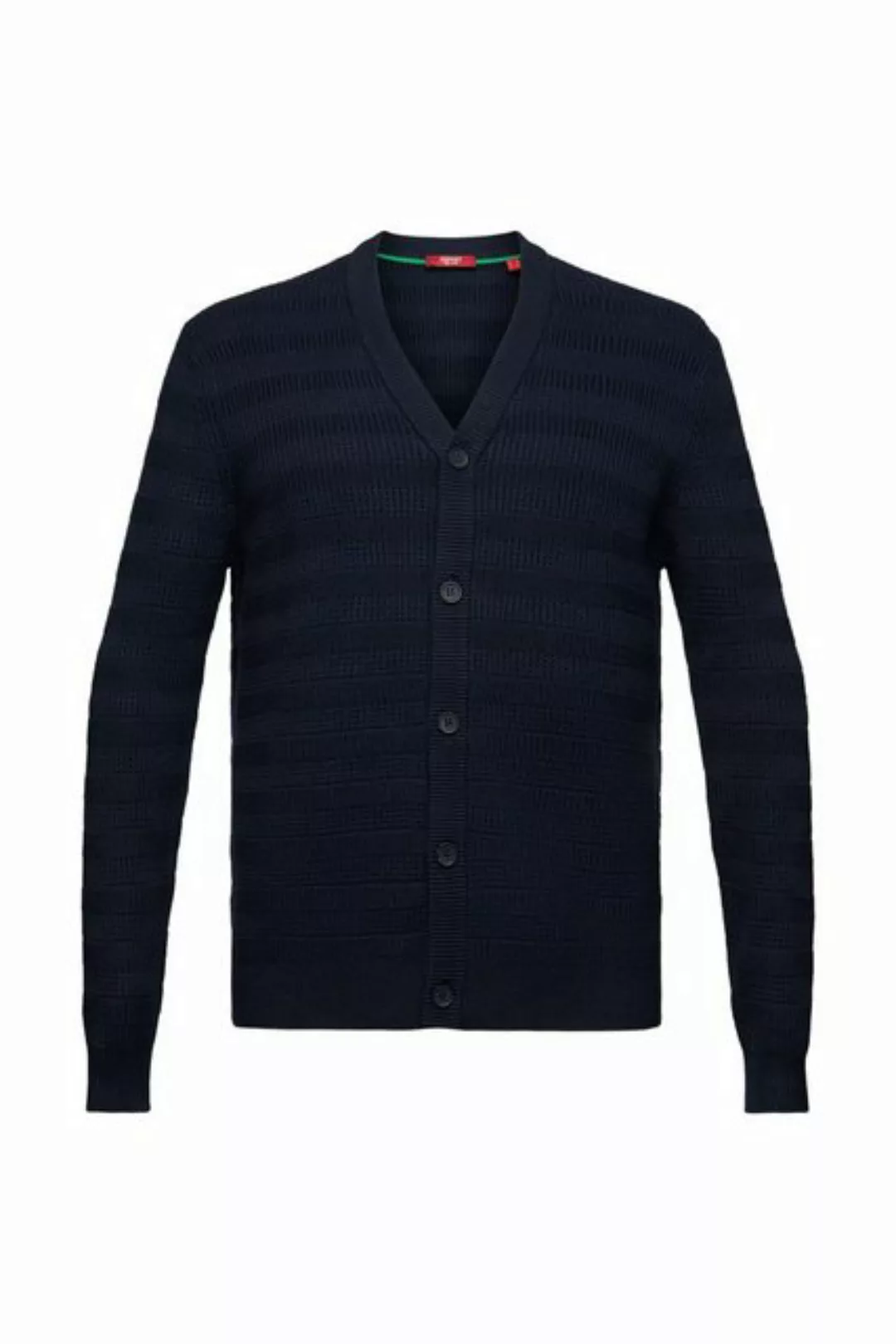 Esprit Strickjacke Baumwoll-Cardigan mit V-Ausschnitt (1-tlg) günstig online kaufen