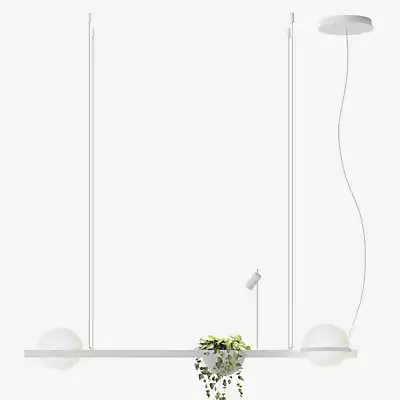 Vibia Palma Pendelleuchte LED linear - 3-flammig, weiß - Casambi günstig online kaufen