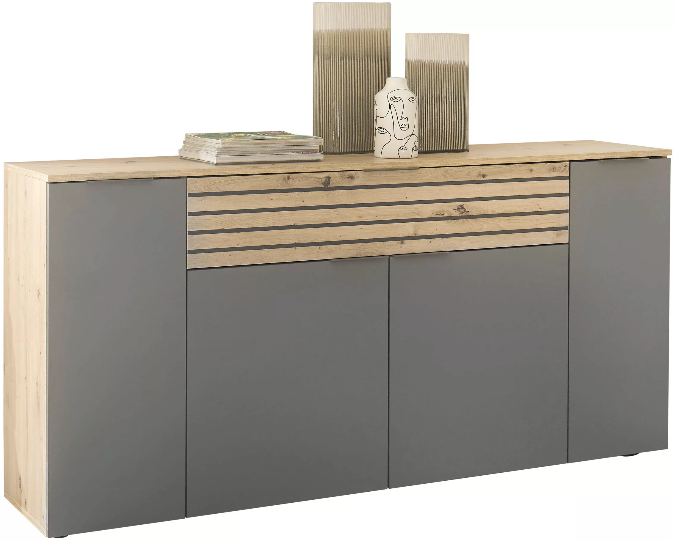 HBZ Sideboard "BZ 5110", (1 St.), weiß oder Grau, Wohnzimmerschrank mit Abs günstig online kaufen