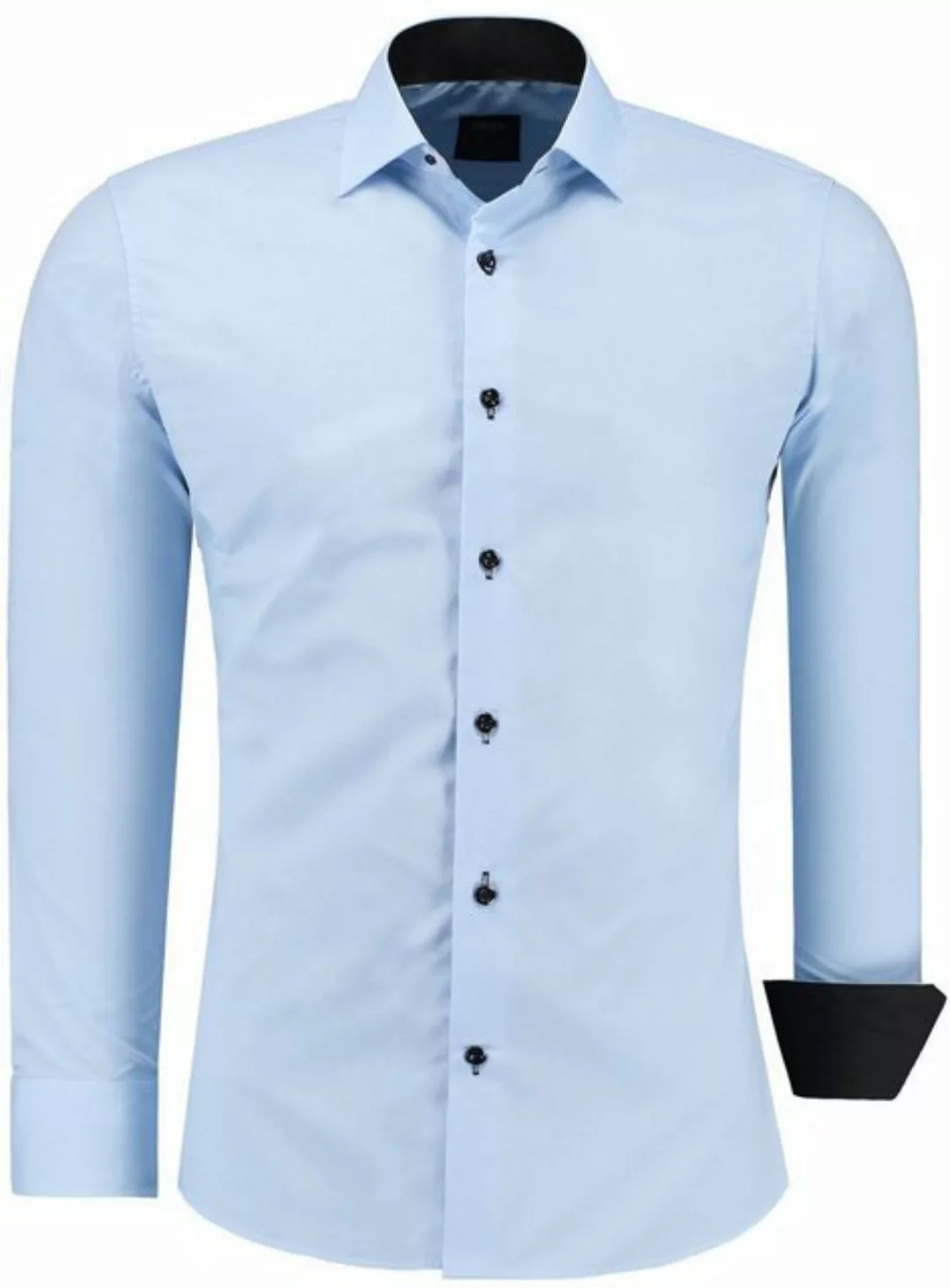 JEEL Businesshemd JH12105 Slim Fit Langarm Herren Hemd mit farblich abgeset günstig online kaufen