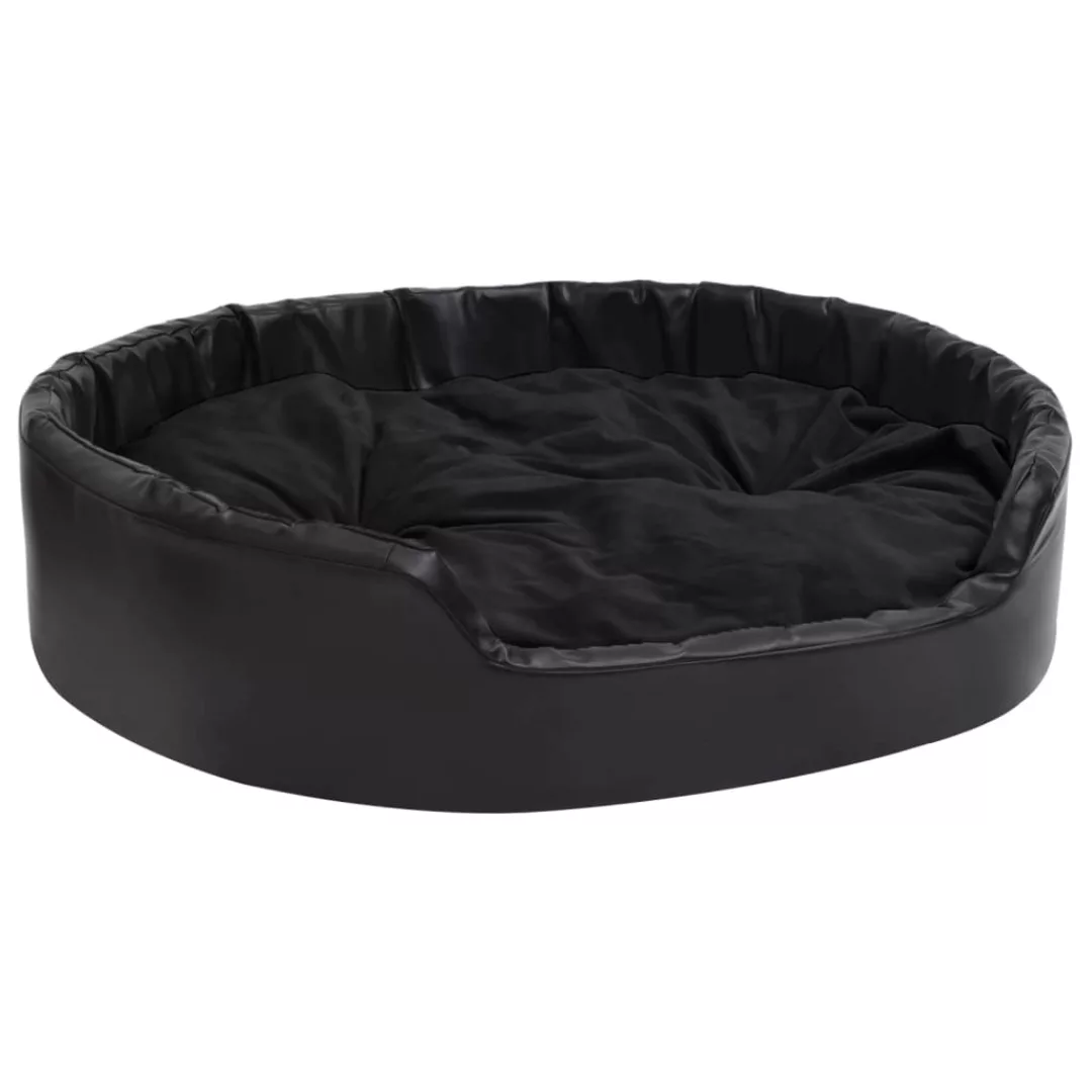 Hundebett Schwarz 99x89x21 Cm Plüsch Und Kunstleder günstig online kaufen