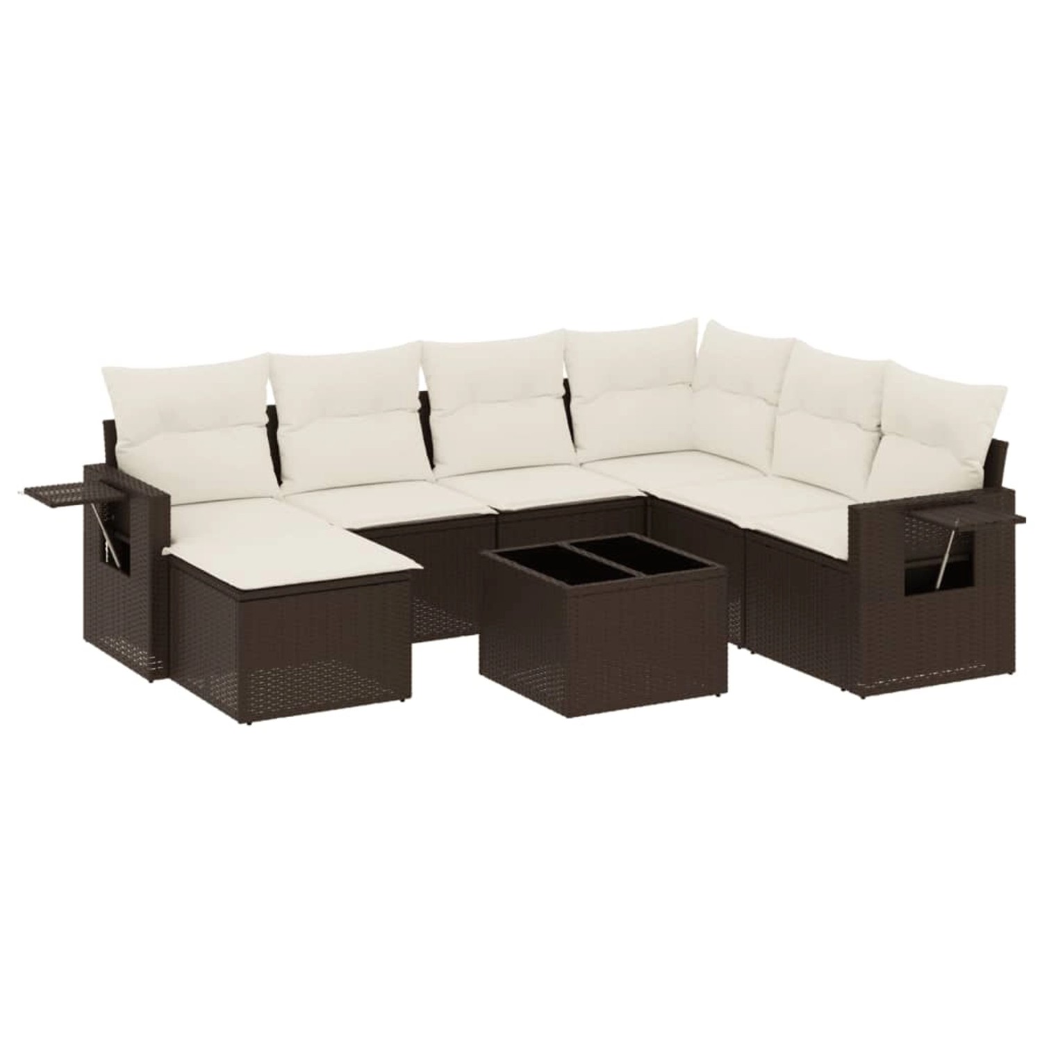 vidaXL 8-Tlg Garten-Sofagarnitur mit Kissen Braun Poly Rattan 3220512 günstig online kaufen
