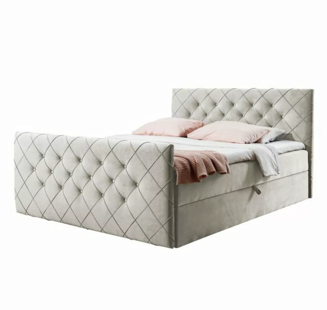 Furnix Boxspringbett MALISSA 120x200 Doppelbett mit Topper & Bettkasten Aus günstig online kaufen