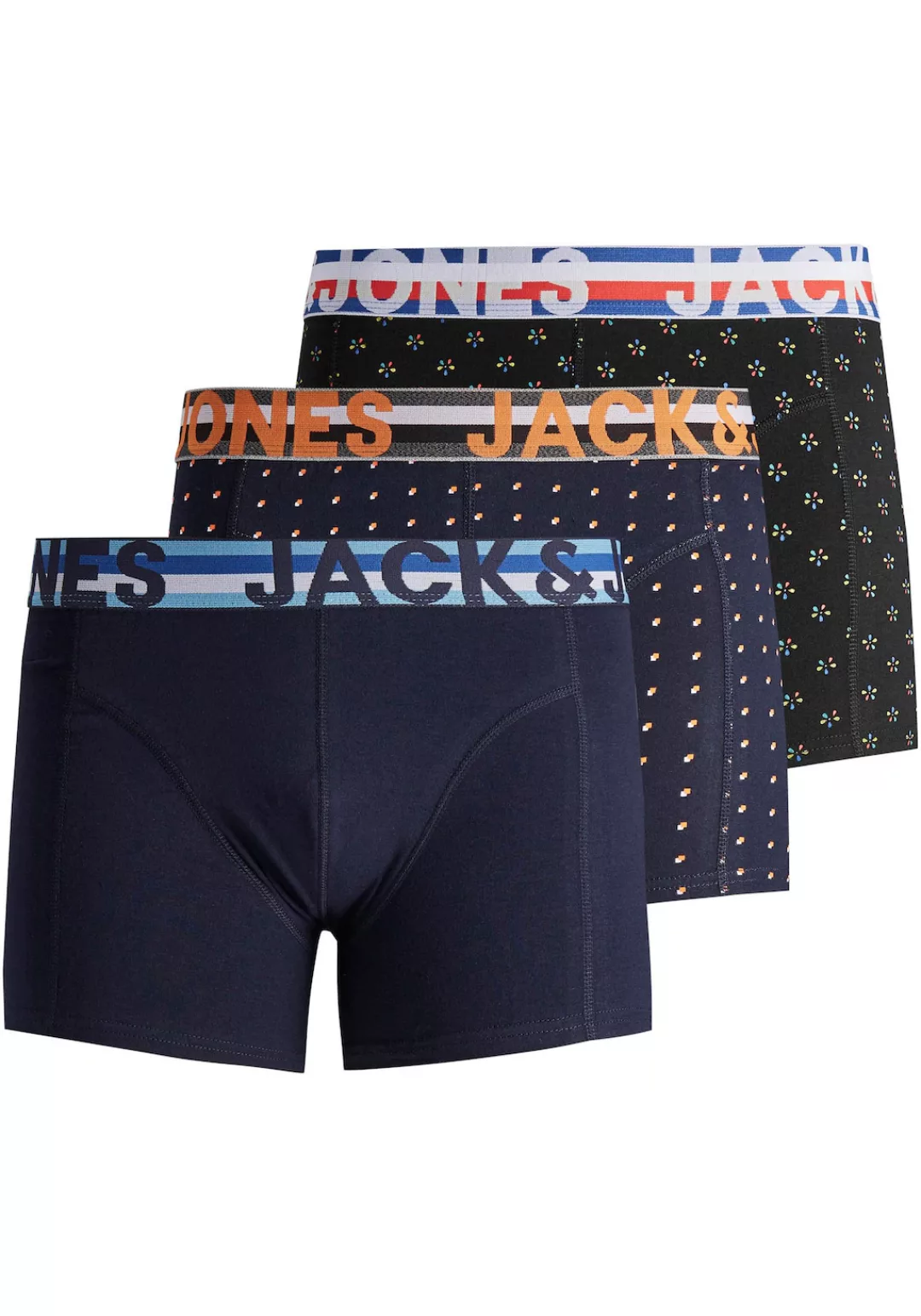 Jack & Jones 3-er Set Trunks Schwarz & Blau günstig online kaufen