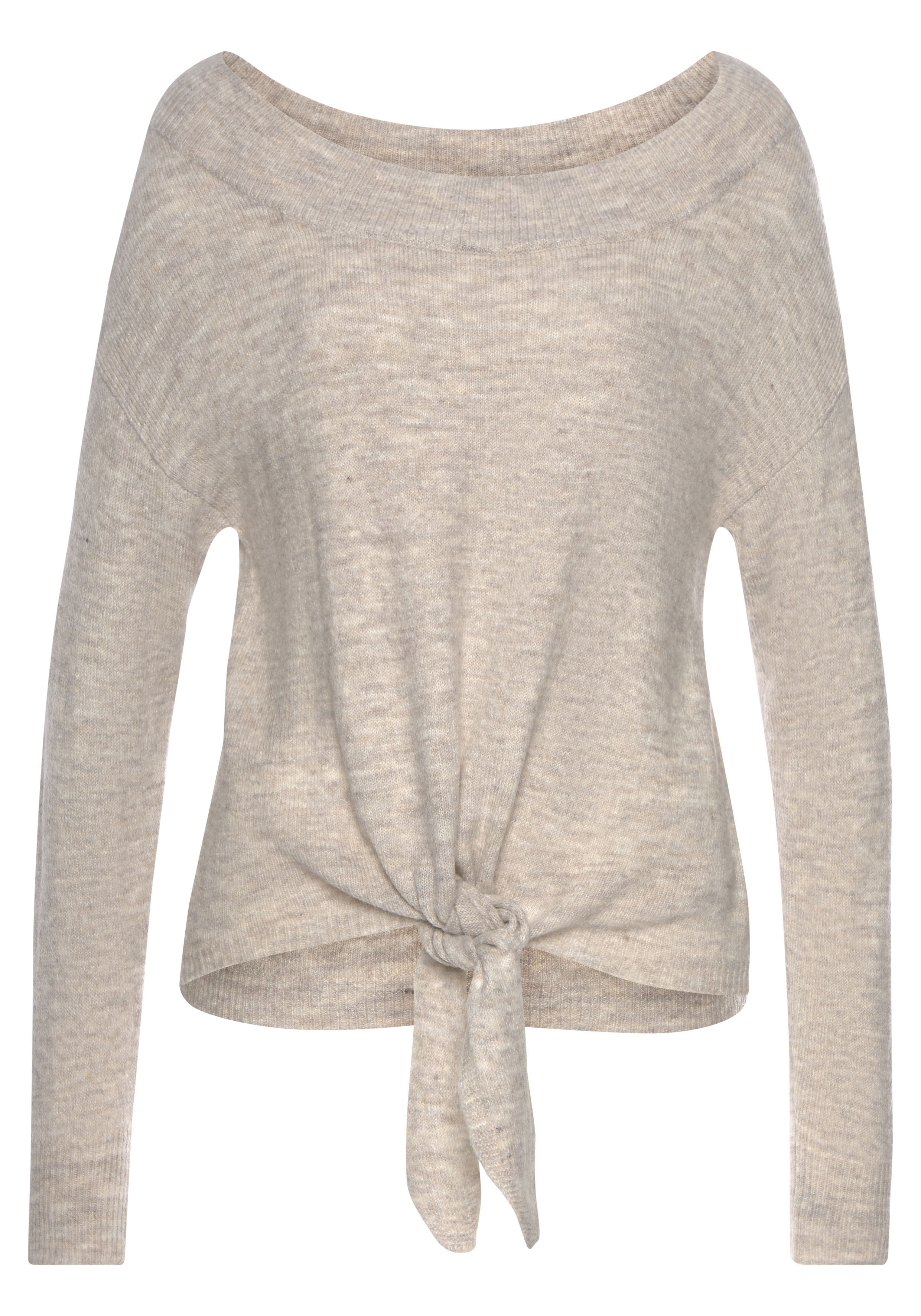 LASCANA Strickpullover mit U-Boot-Ausschnitt und Knoten-Detail, casual-chic günstig online kaufen