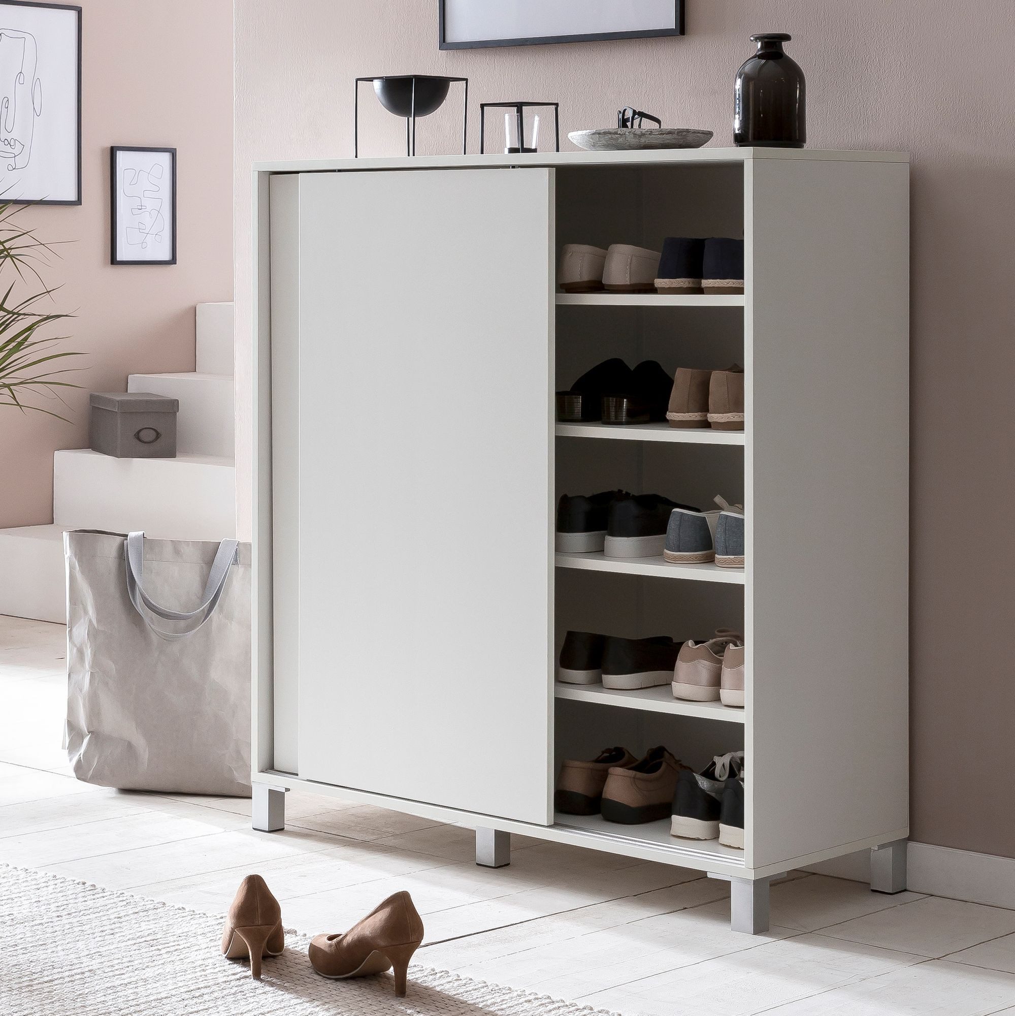 FINEBUY Schuhschrank SuVa13522_1 (Schuhschrank Holz Weiß günstig online kaufen