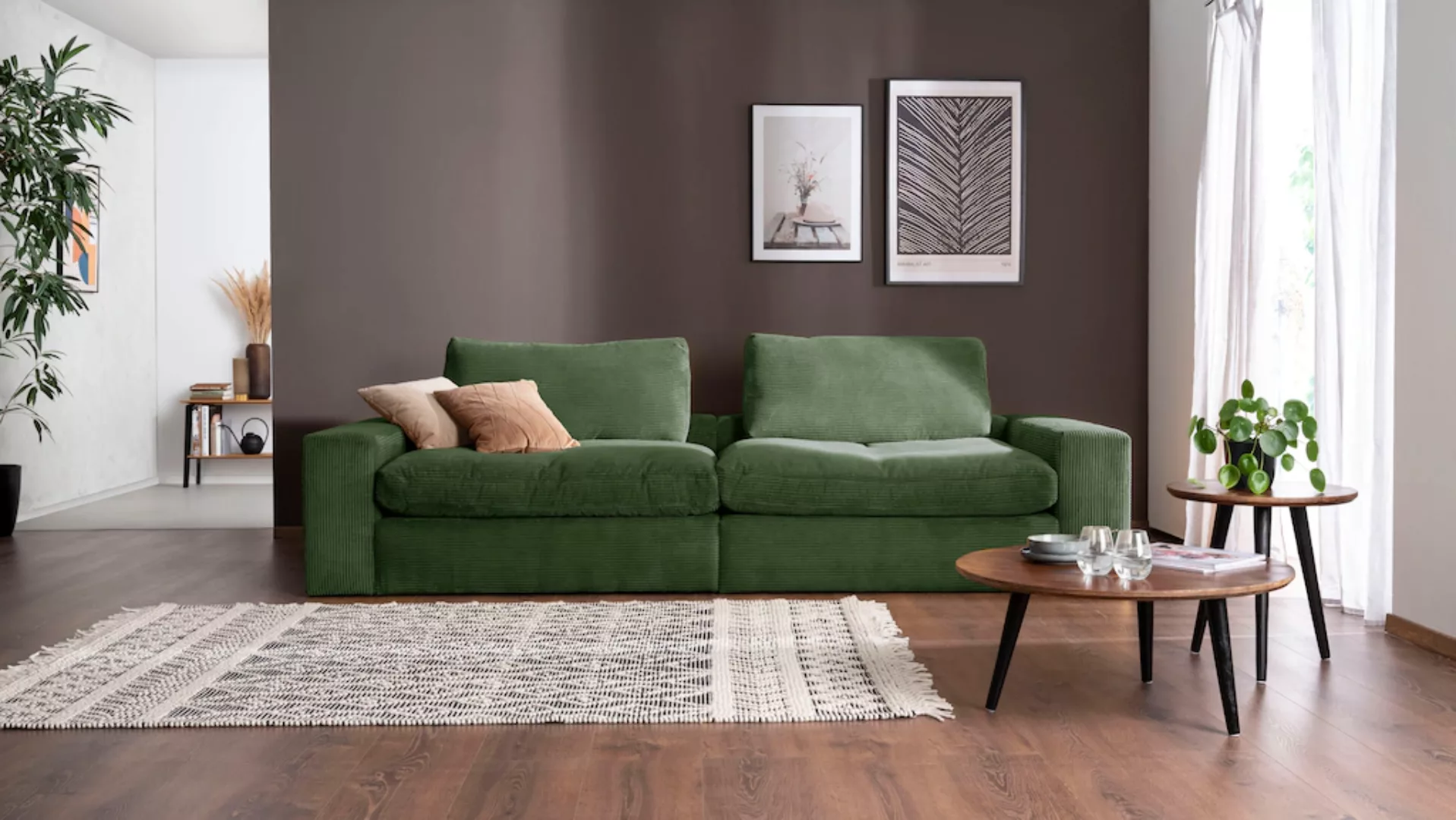 alina Big-Sofa "Sandy", 266 cm breit und 98 cm tief, in modernem Cordstoff günstig online kaufen