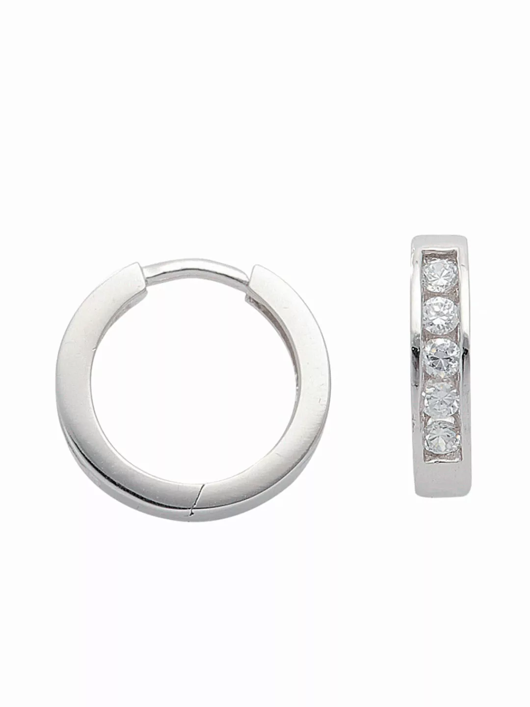 Adelia´s Paar Ohrhänger "925 Silber Ohrringe Creolen mit Zirkonia Ø 14,1 mm günstig online kaufen
