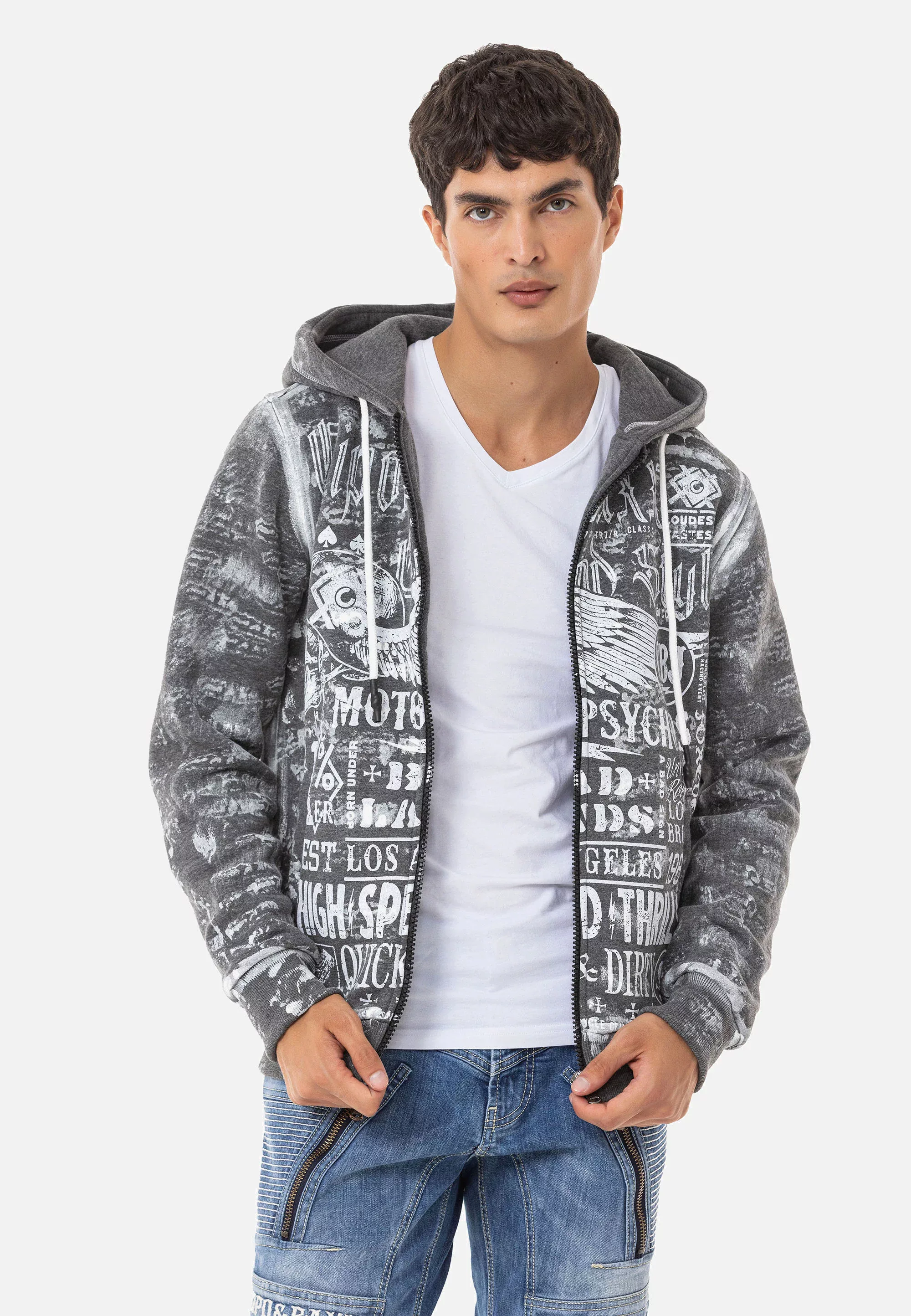 Cipo & Baxx Sweatjacke, mit auffälligem Print günstig online kaufen