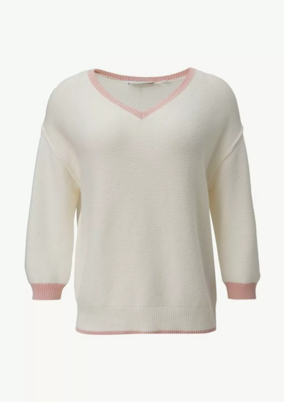 comma casual identity Langarmshirt Strickpullover mit V-Ausschnitt günstig online kaufen