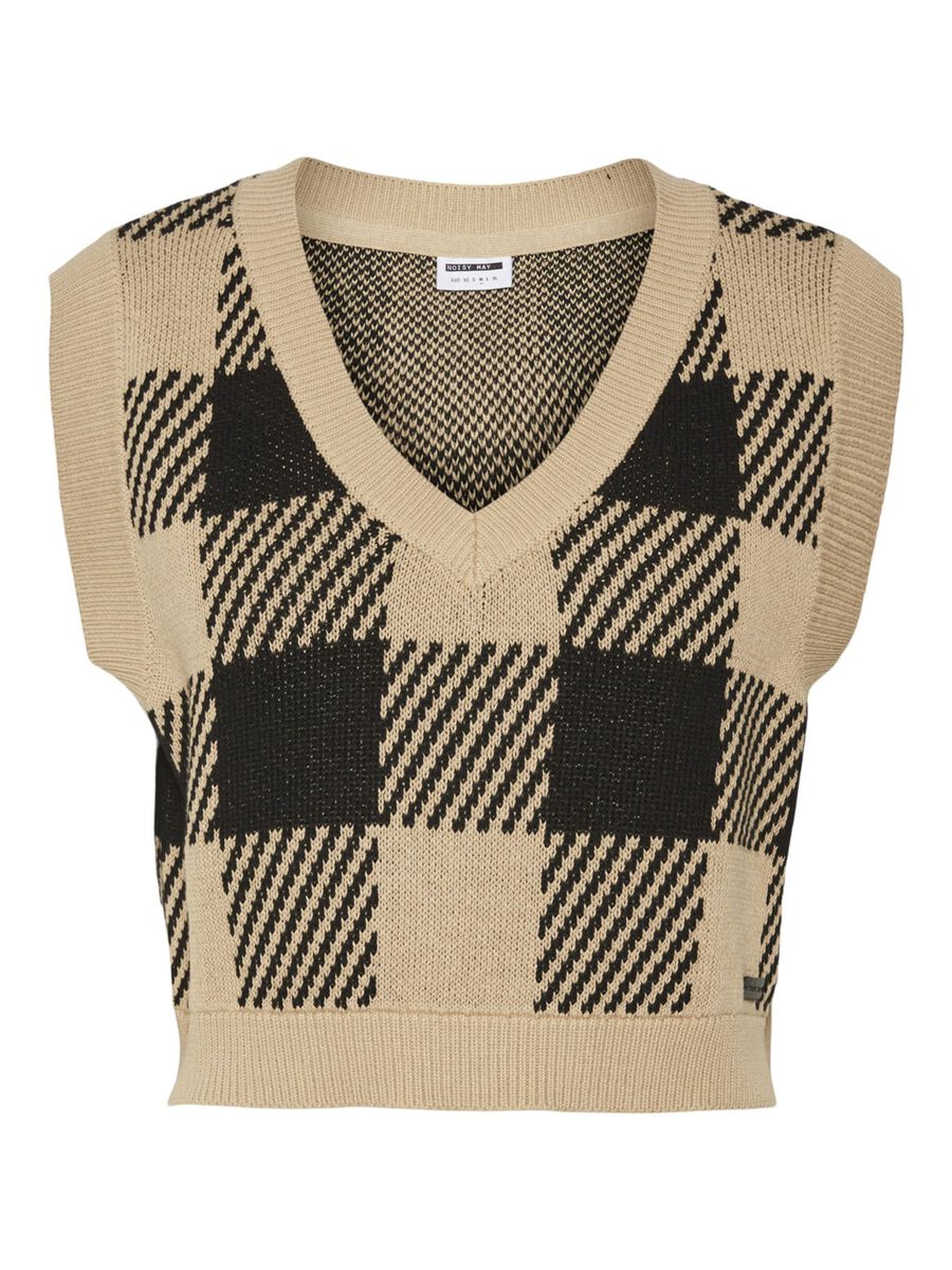 NOISY MAY Cropped Weste Damen Beige günstig online kaufen